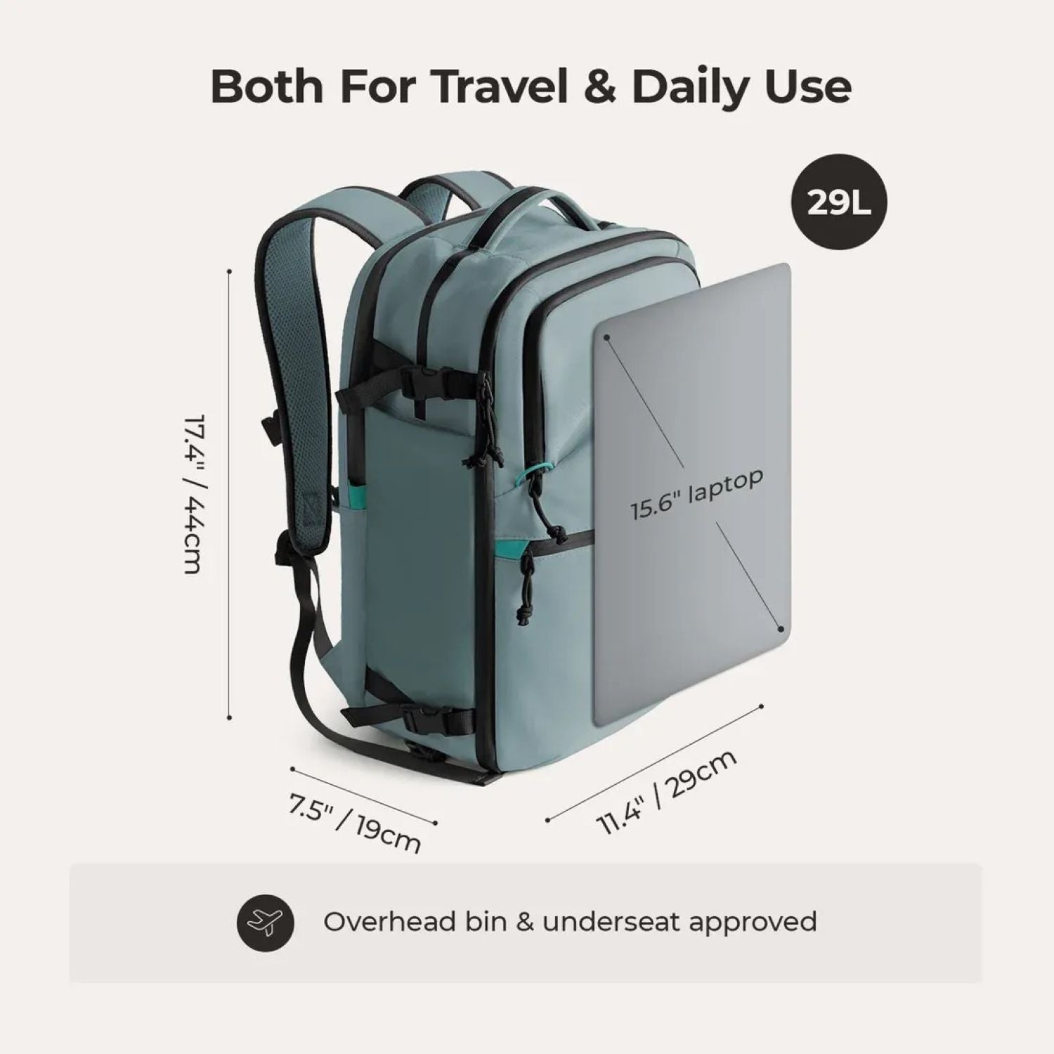 Bagsmart Faro Carry On Travel Backpack Set 29L (Arona)