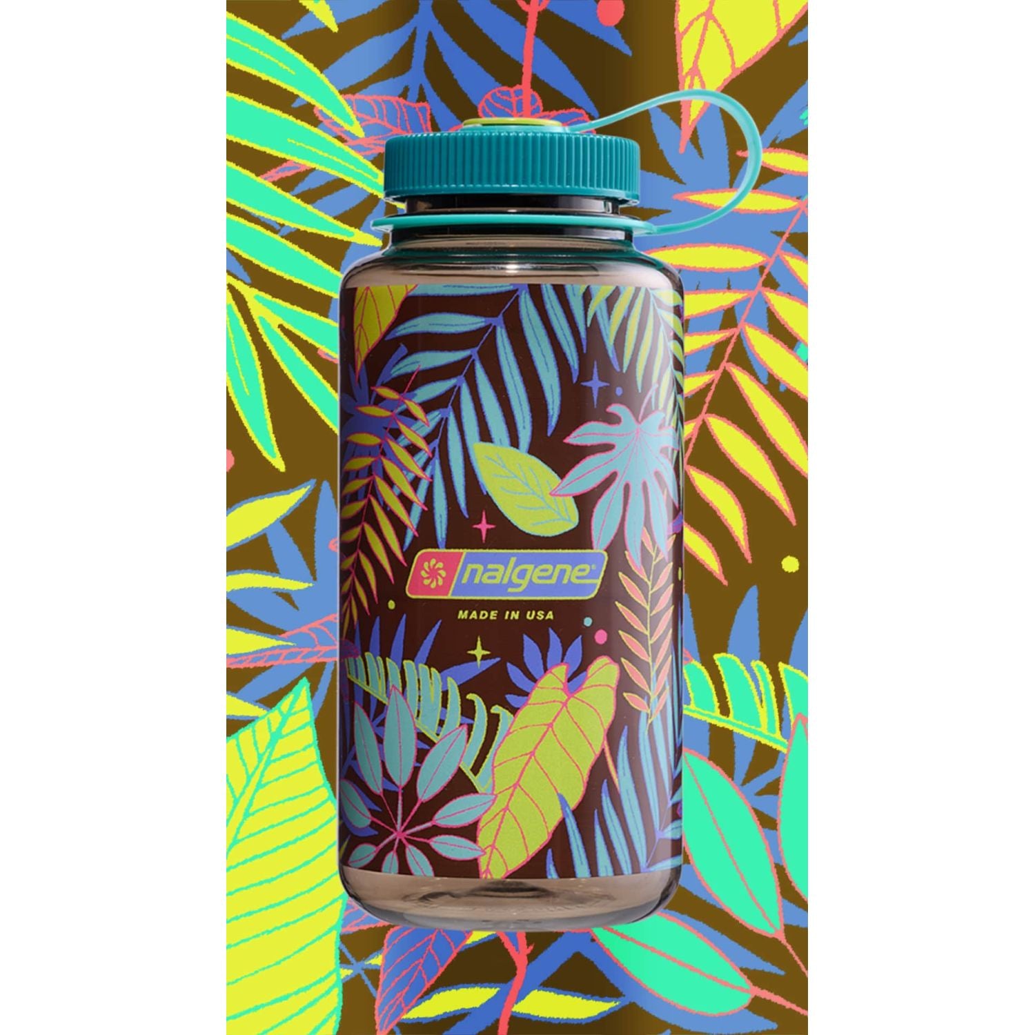 Nalgene 32Oz Wide Mouth Bottle Woodsman With Botanical Ferns