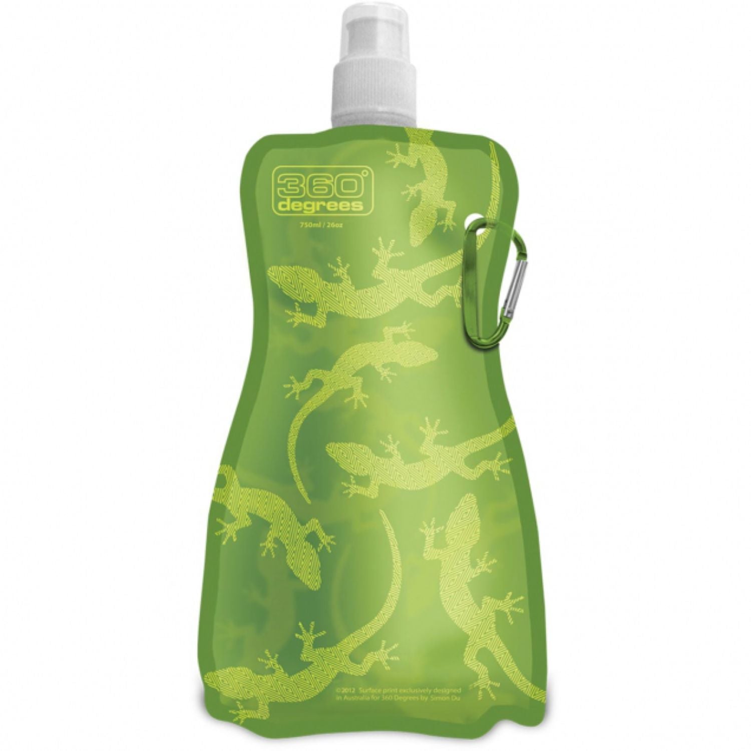 360 Degrees Flexible Drink Bottle 750ML (Gecko On Green)
