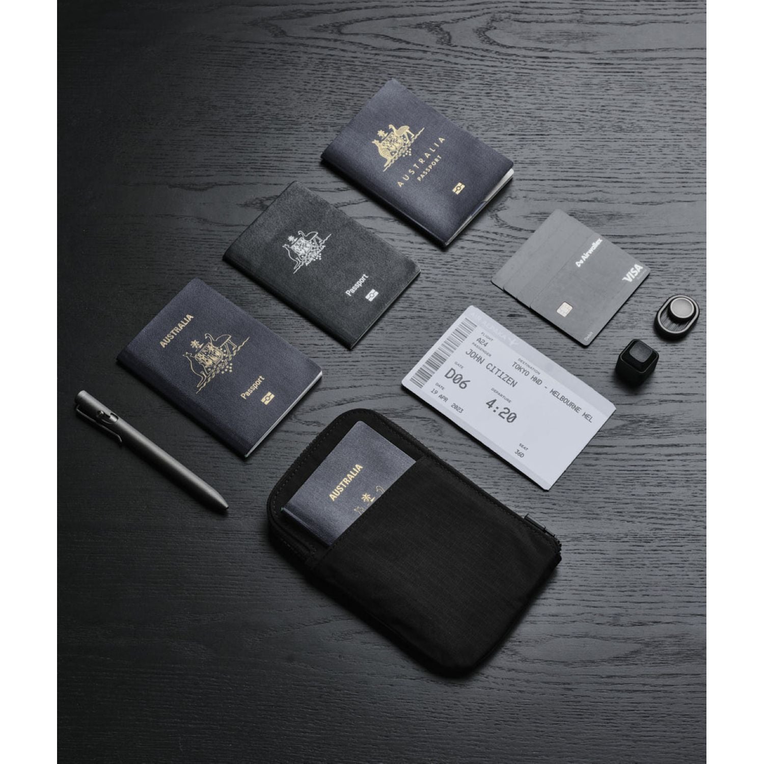 ALPAKA Zip Travel Wallet 210D (Black)