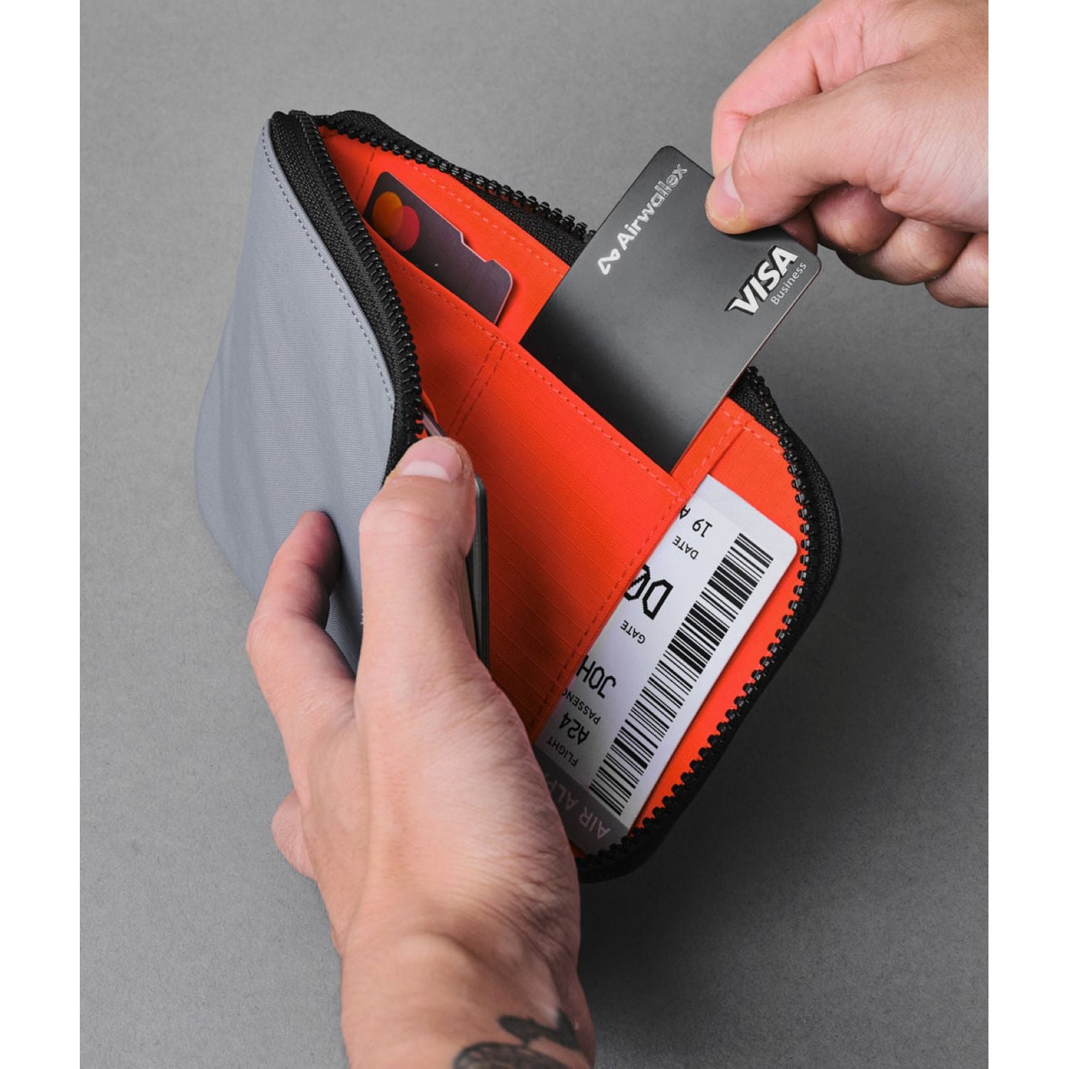 ALPAKA Zip Travel Wallet Axoflux 210D (Grey)