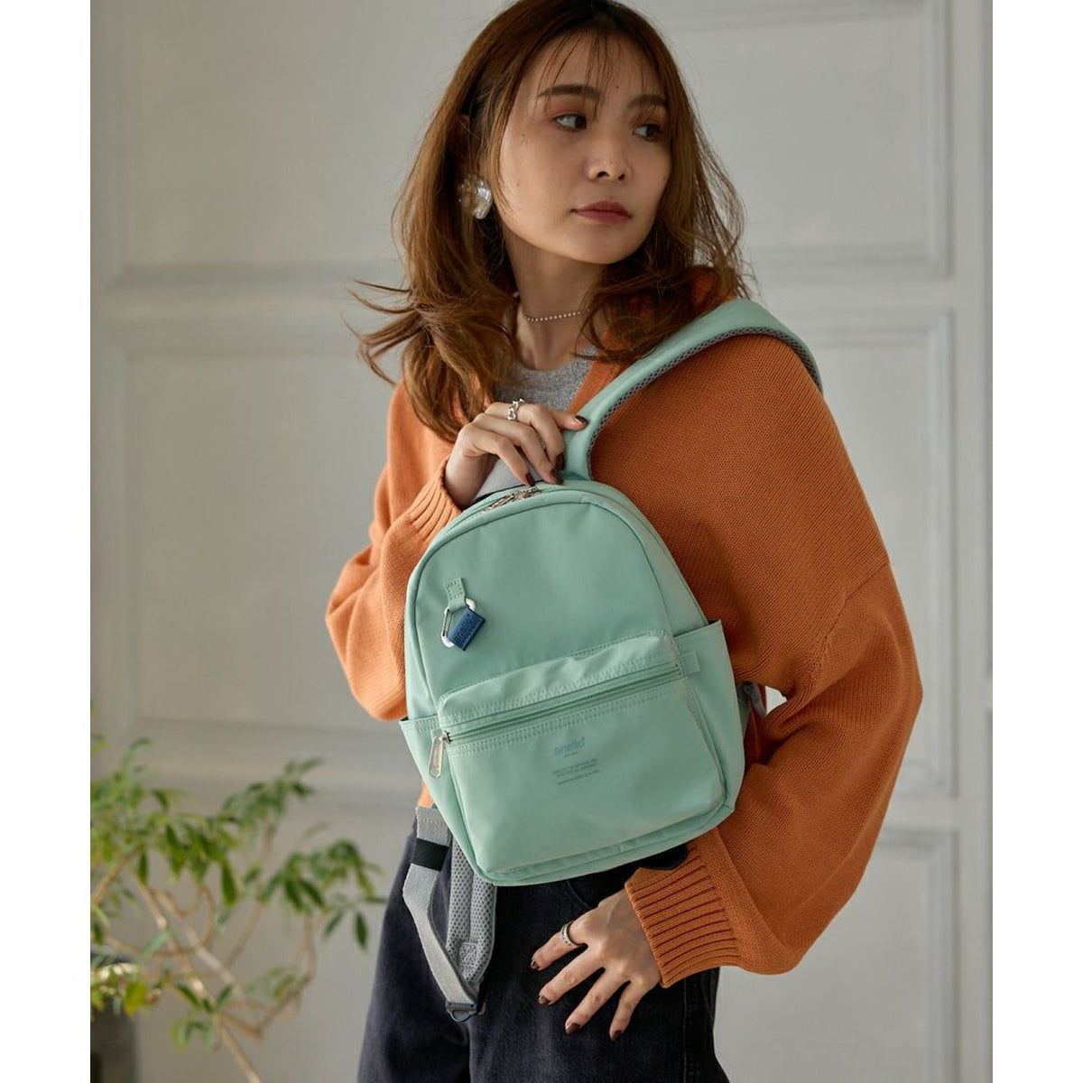 anello mini pu backpack Base (Mint Green) Animated Boy in Asian C8259 The Anello rucksack is Lures Color:White