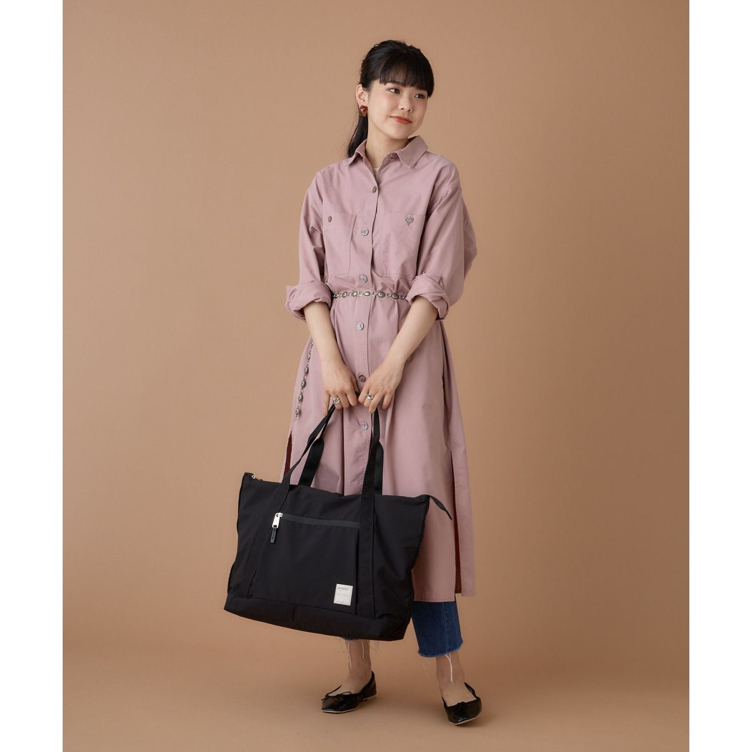 Anello Circle Tote Bag (Black)