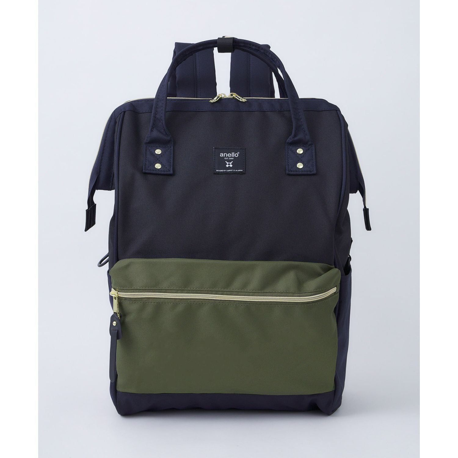 Anello Cross Bottle Kuchigane Backpack L (Navy/Olive/Black)