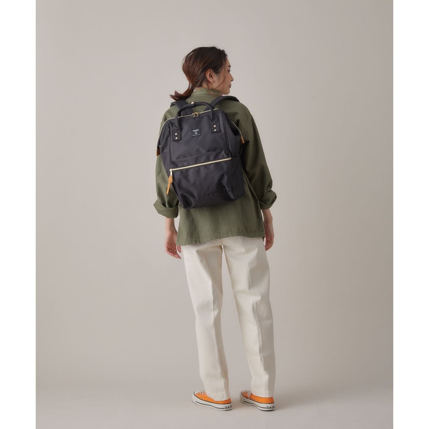 Anello Cross Bottle Kuchigane Backpack R (Black)