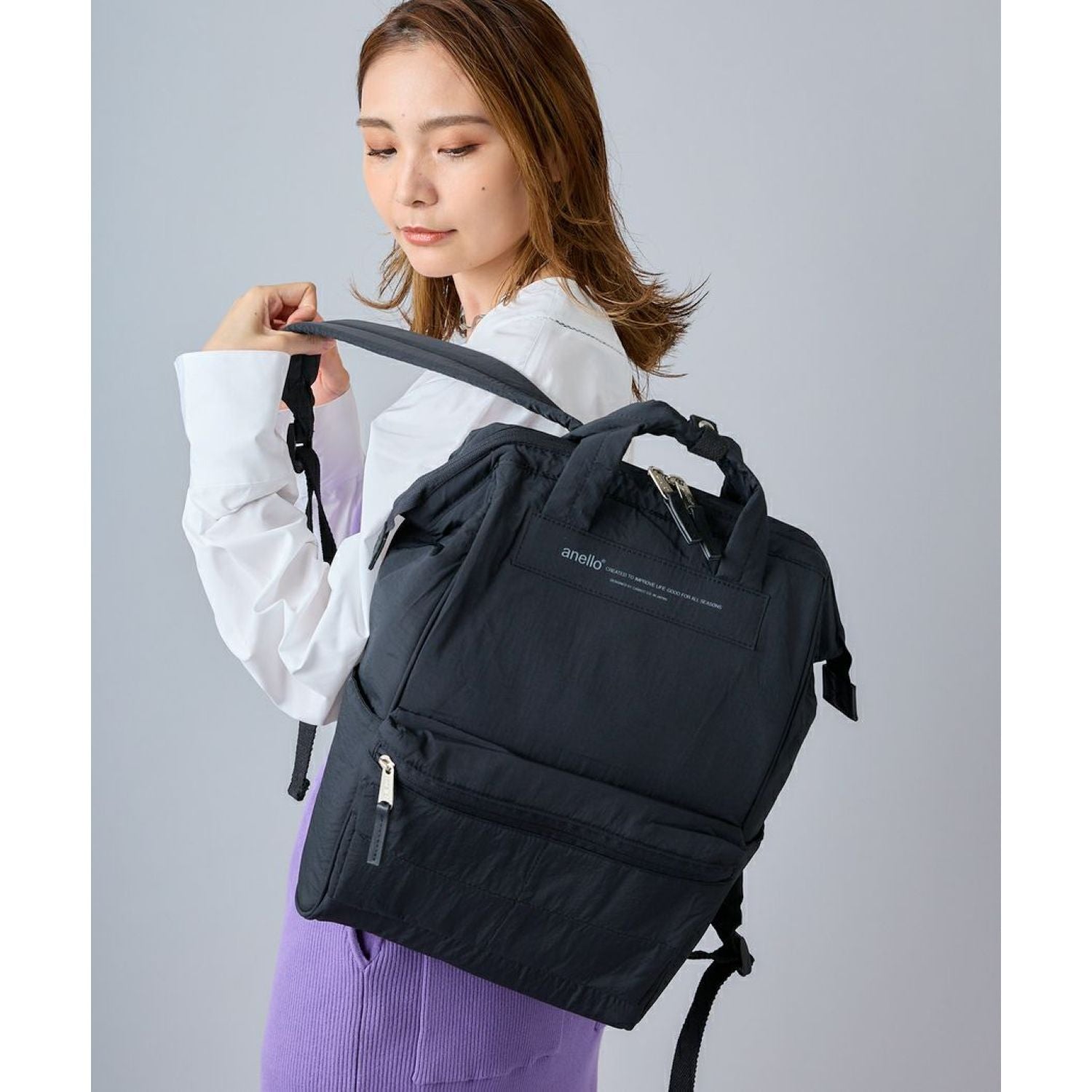 Anello Future Nostalgia Kuchigane Backpack Slim R (Mint Green)