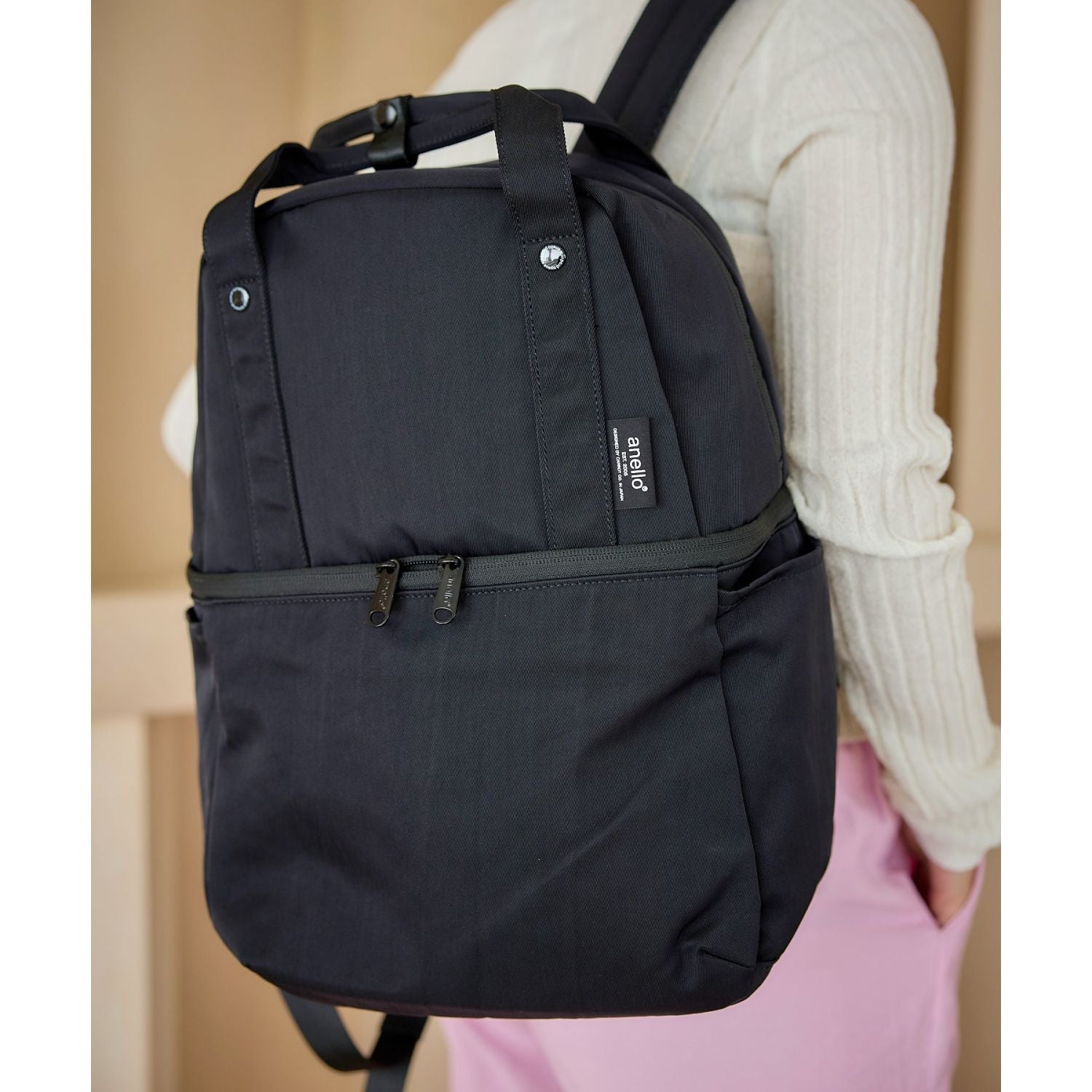 Anello Layer 2 Layered Backpack R (Black)