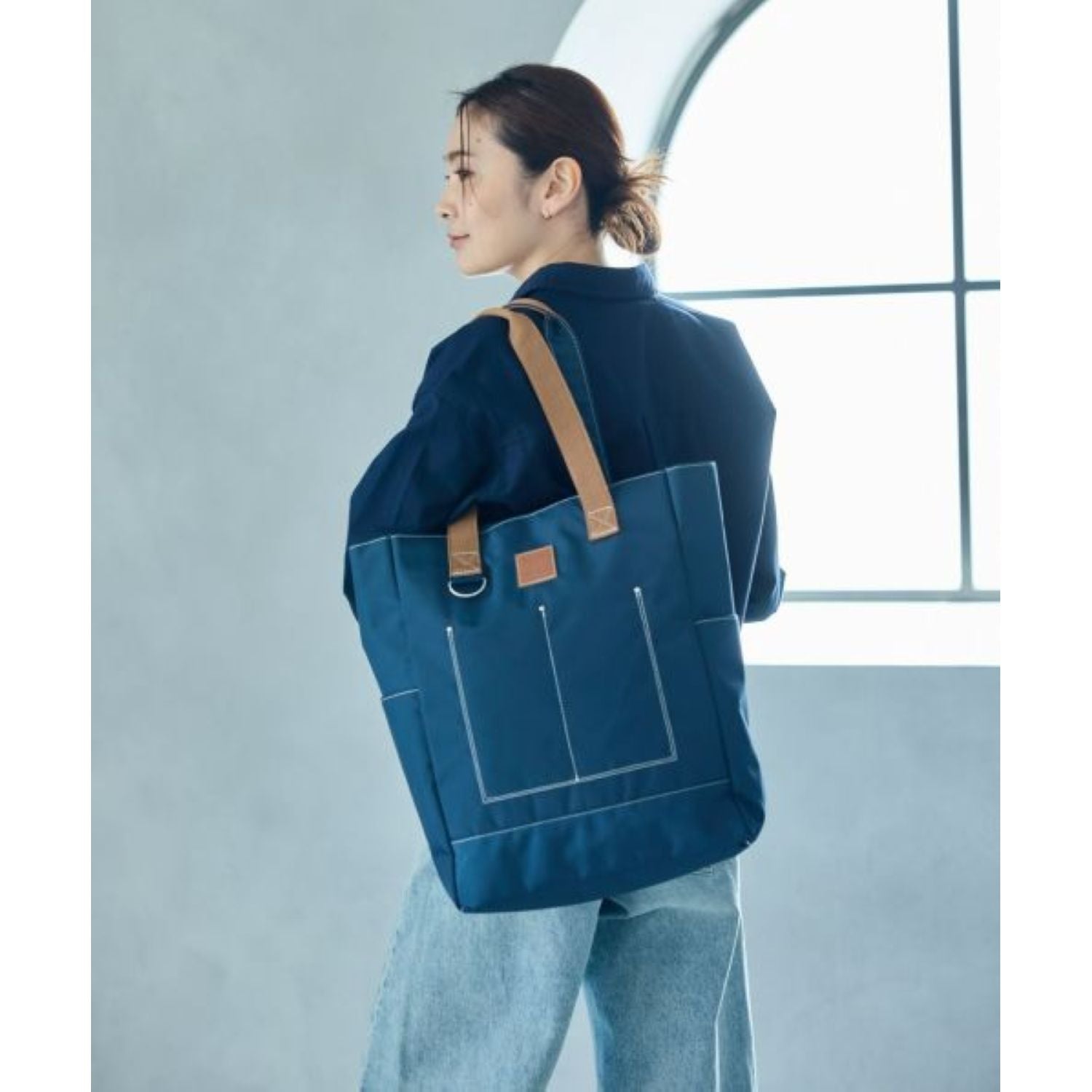 Anello Line Tote Bag (Navy)