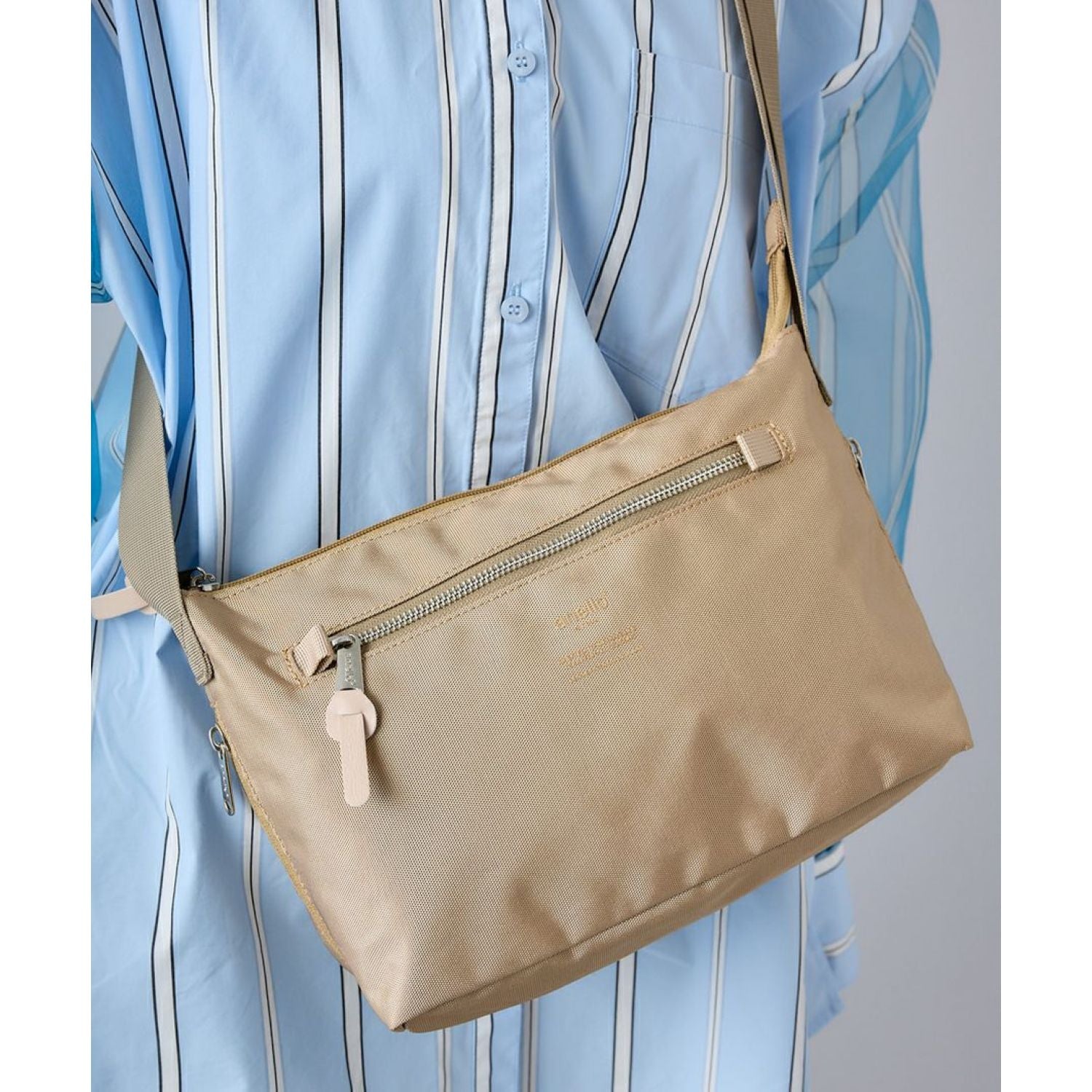 Anello Three Mini Shoulder Bag (Beige)