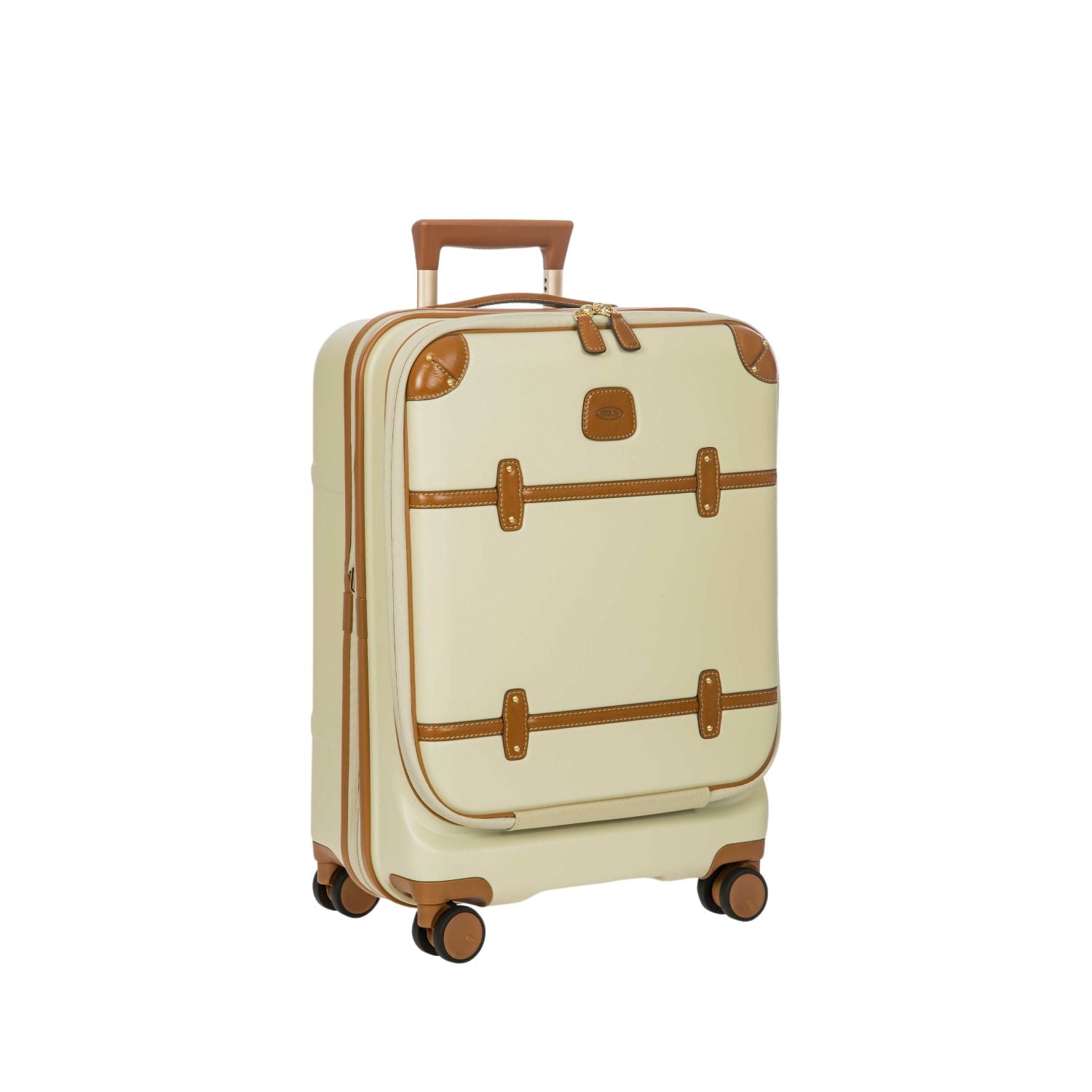 BRIC'S Bellagio 3 21" Expandable Carry-On Luggage Spinner + Pocket with USB (Cream)
