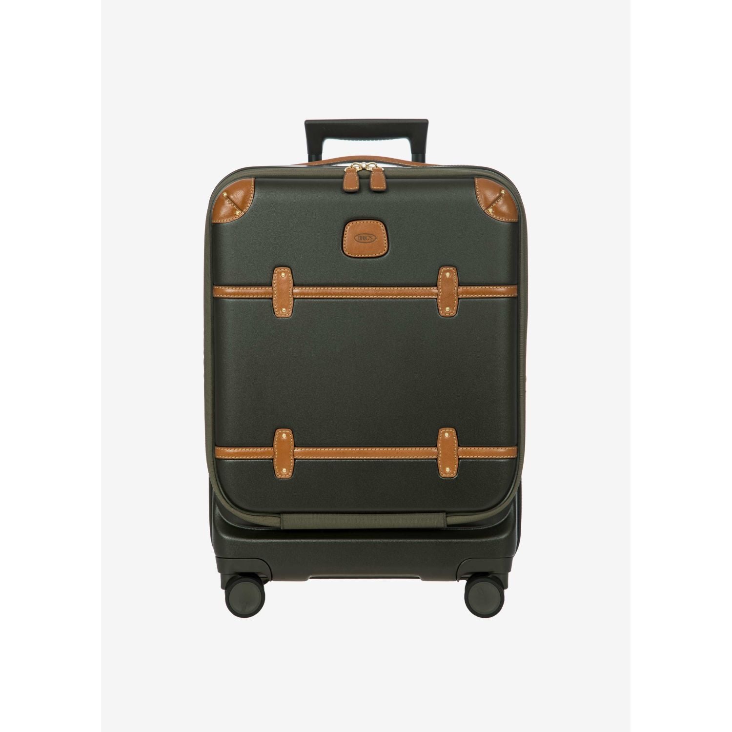 BRIC'S Bellagio 3 21" Expandable Carry-On Luggage Spinner + Pocket with USB (Olive)