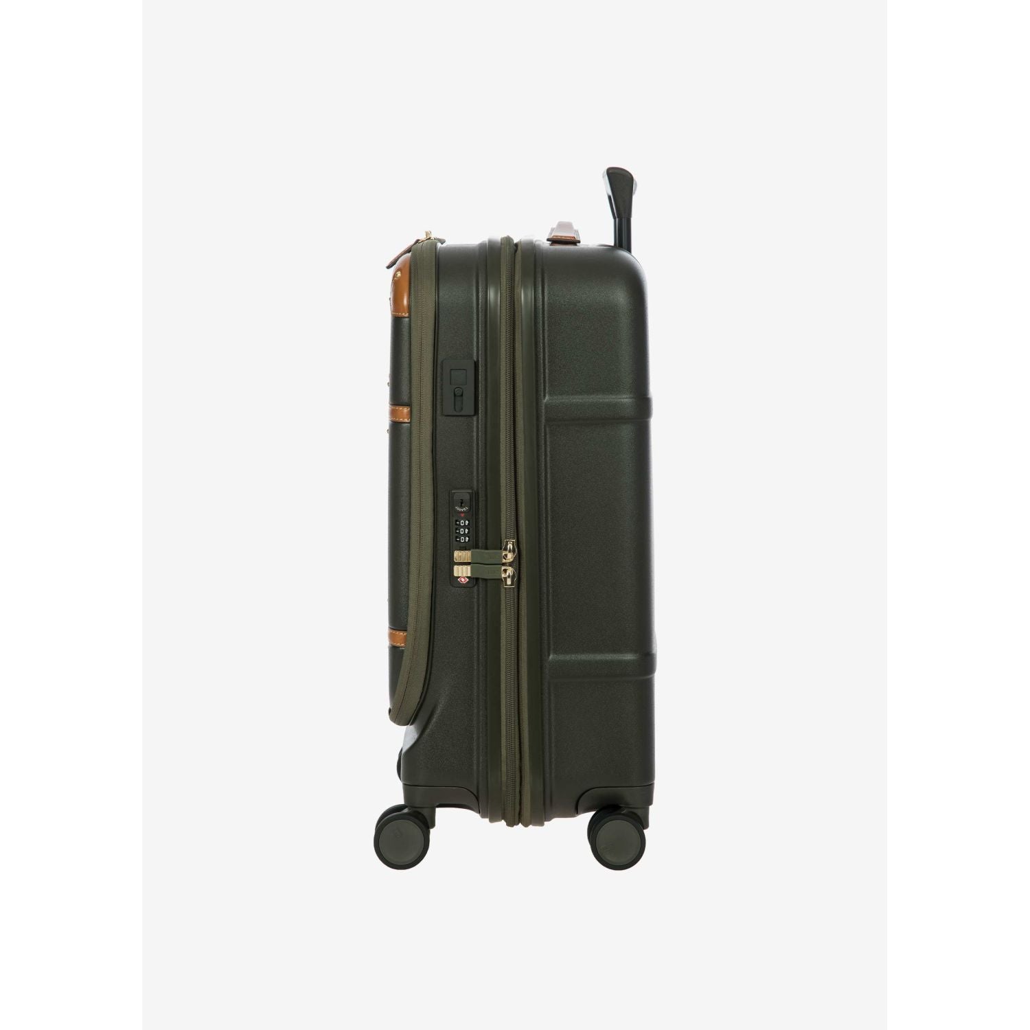 BRIC'S Bellagio 3 21" Expandable Carry-On Luggage Spinner + Pocket with USB (Olive)