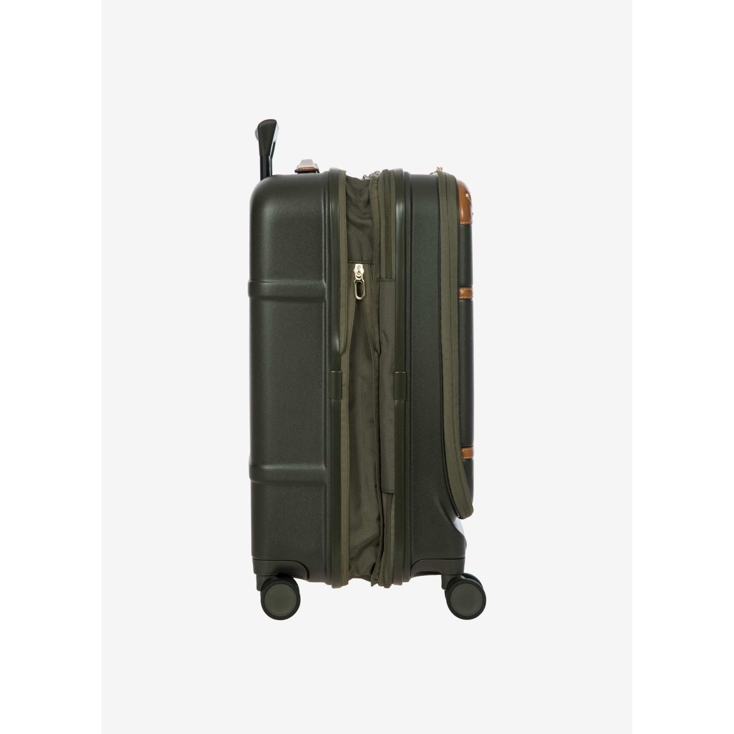 BRIC'S Bellagio 3 21" Expandable Carry-On Luggage Spinner + Pocket with USB (Olive)
