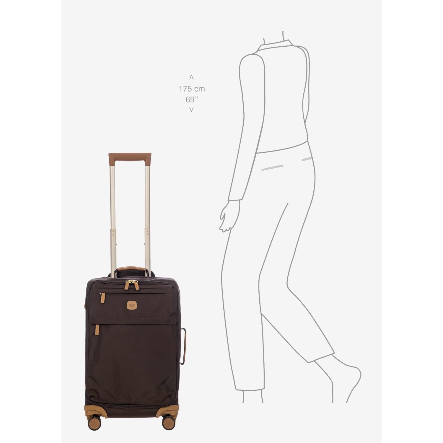 BRIC'S X-Travel 22" Carry On Luggage With Front Access Opening Spinner (Brown)