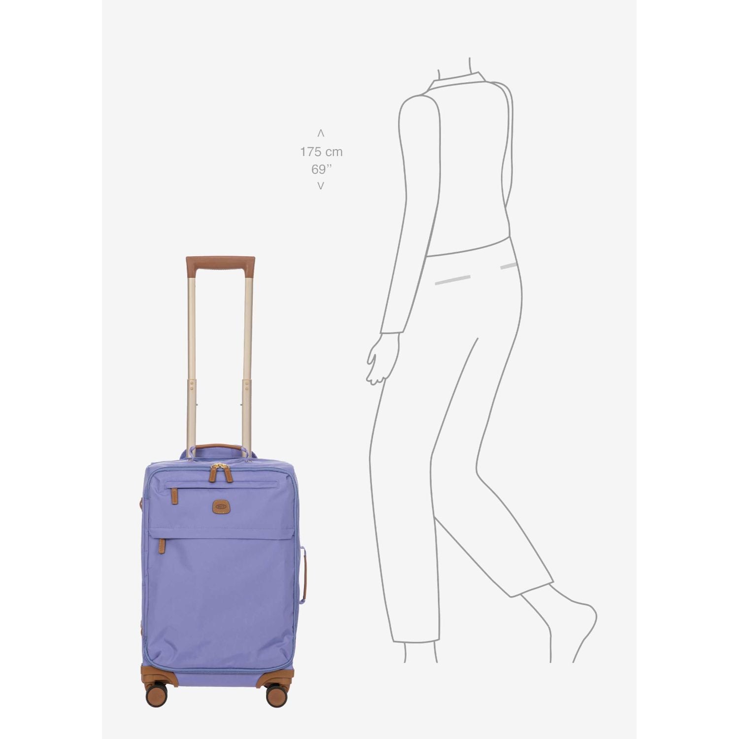 BRIC'S X-Travel 22" Carry On Luggage With Front Access Opening Spinner (Lilac)