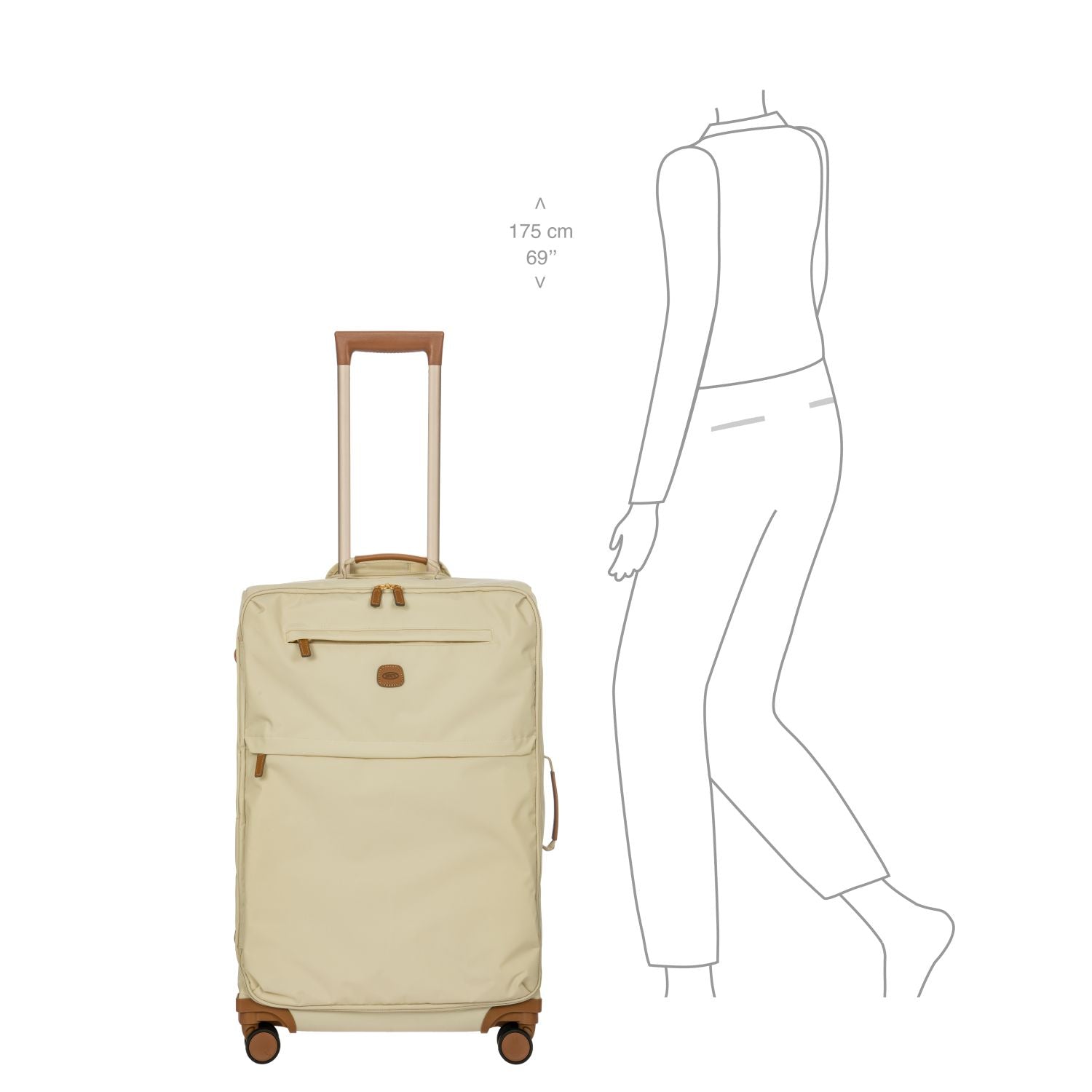 BRIC'S X-Travel 28" Medium Luggage With Front Access Opening Spinner (Beige)