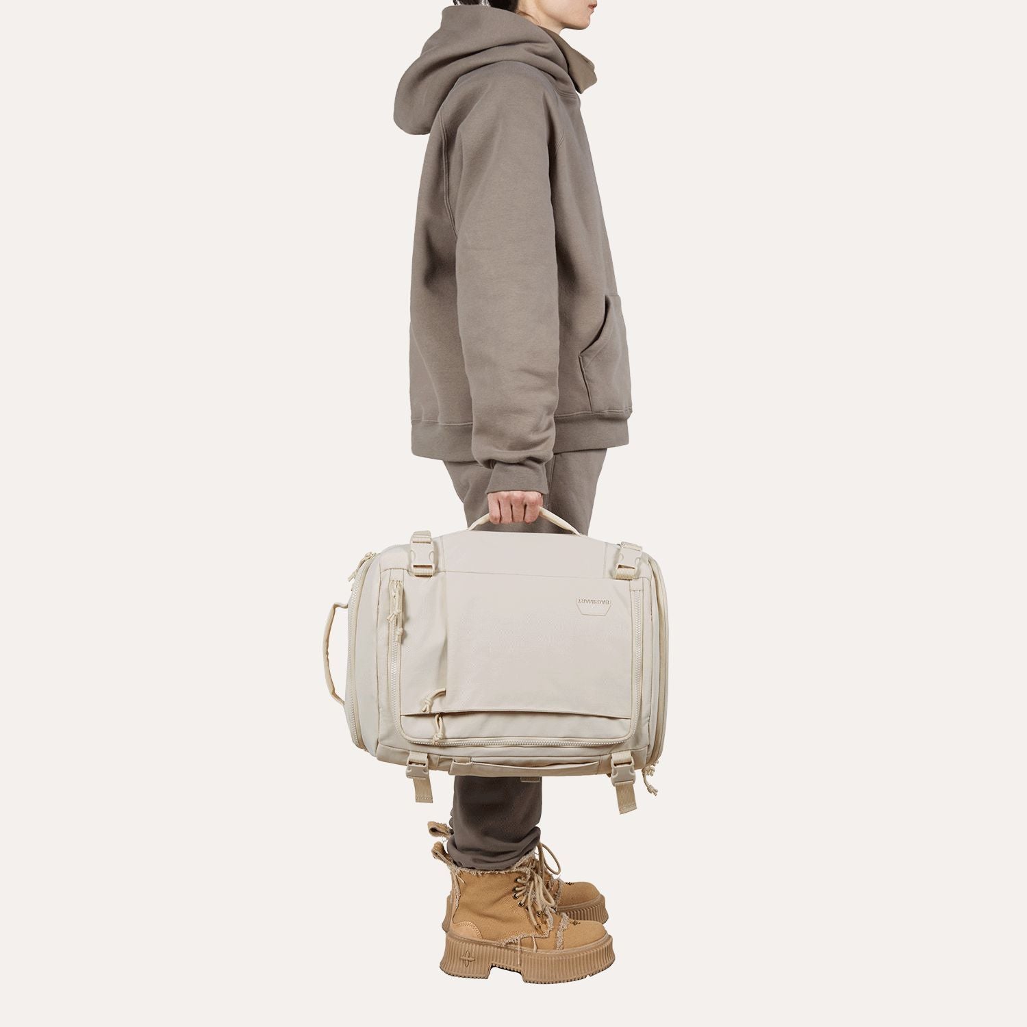 Bagsmart Blast Quick Access Carry On Travel Backpack Extended 38L (Beige)