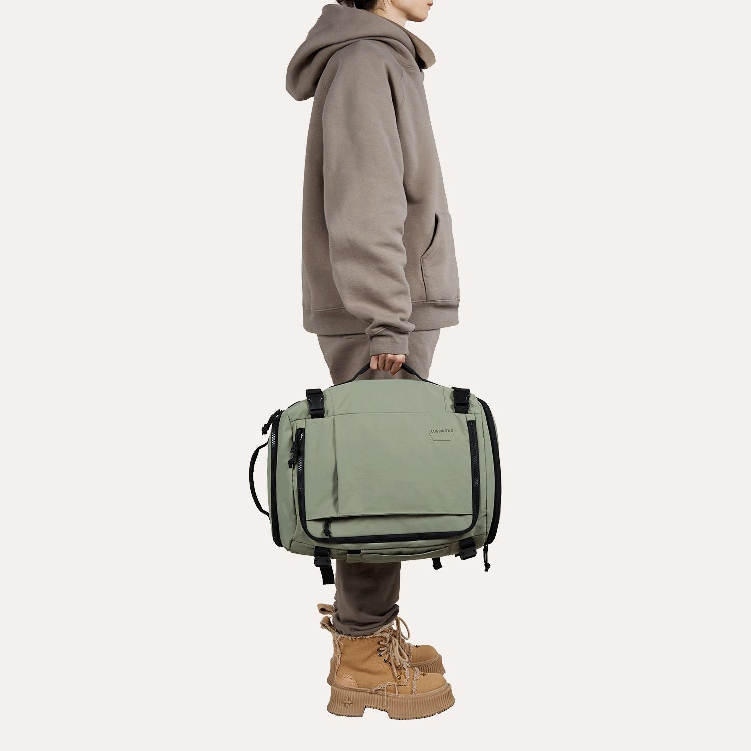 Bagsmart Blast Quick Access Carry On Travel Backpack Extended 38L (Mossy)