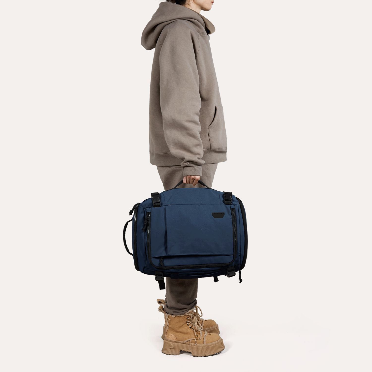 Bagsmart Blast Quick Access Carry On Travel Backpack Extended 38L (Navy Blue)