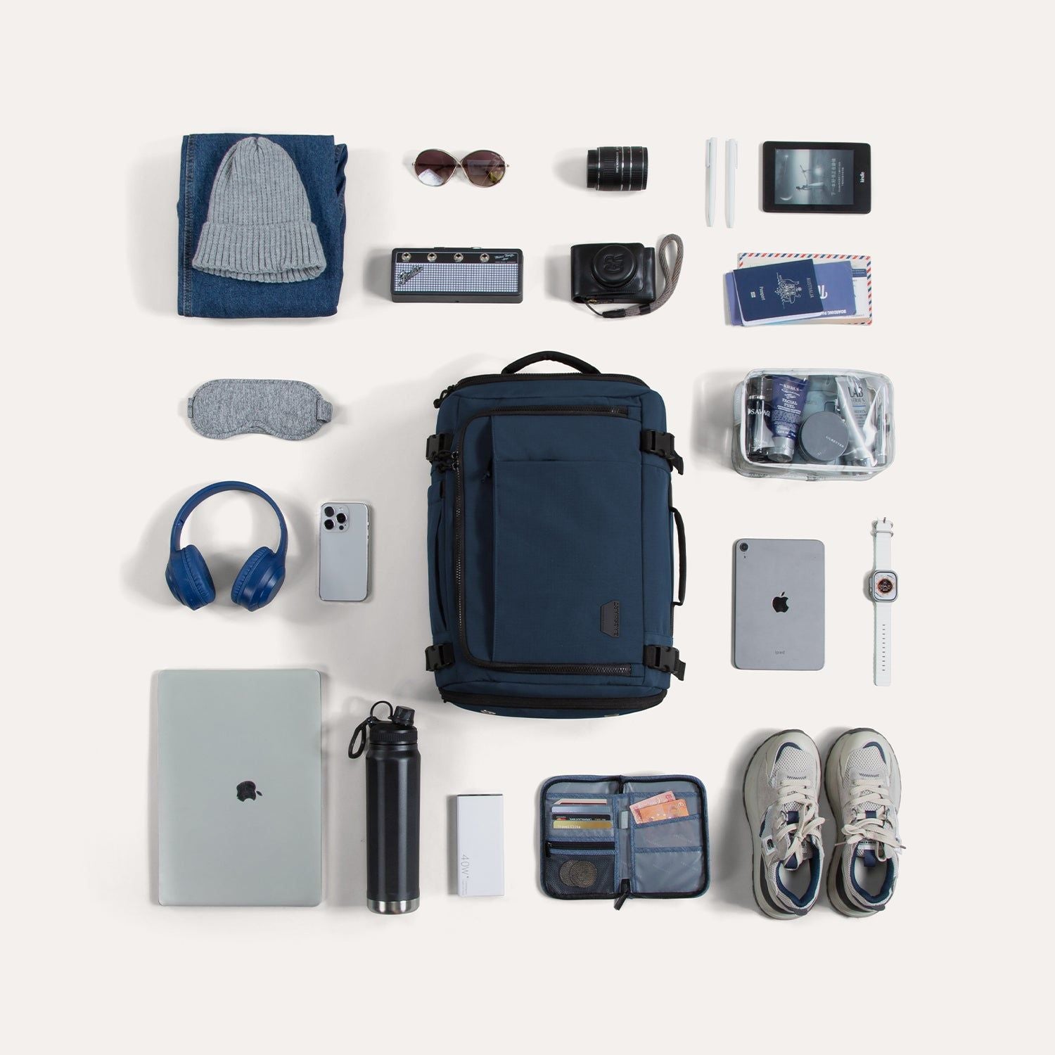 Bagsmart Blast Quick Access Carry On Travel Backpack Standard 28L (Dark Blue)