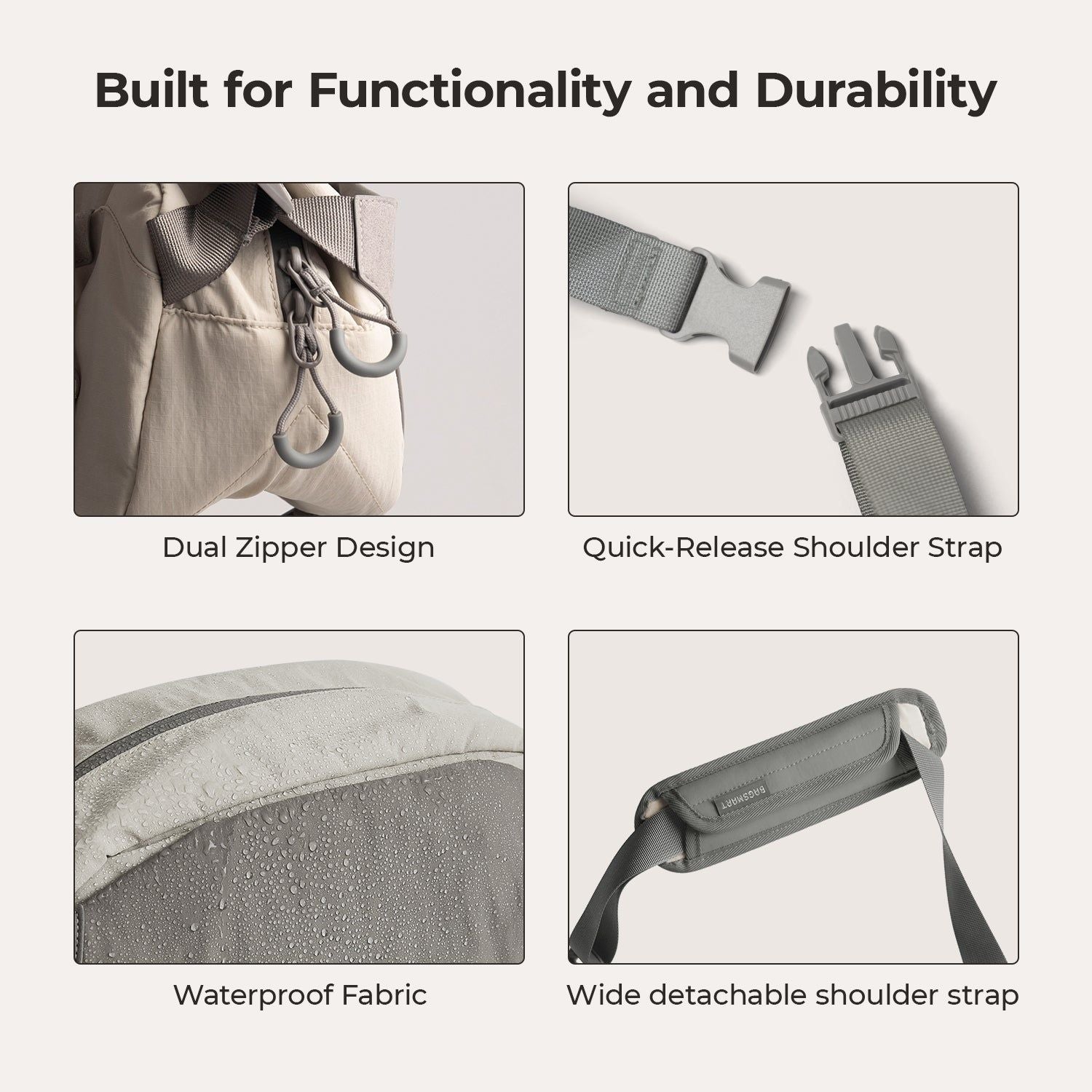 Bagsmart Soar Camera Sling Bag With Tripod Holder 6L (Gray)