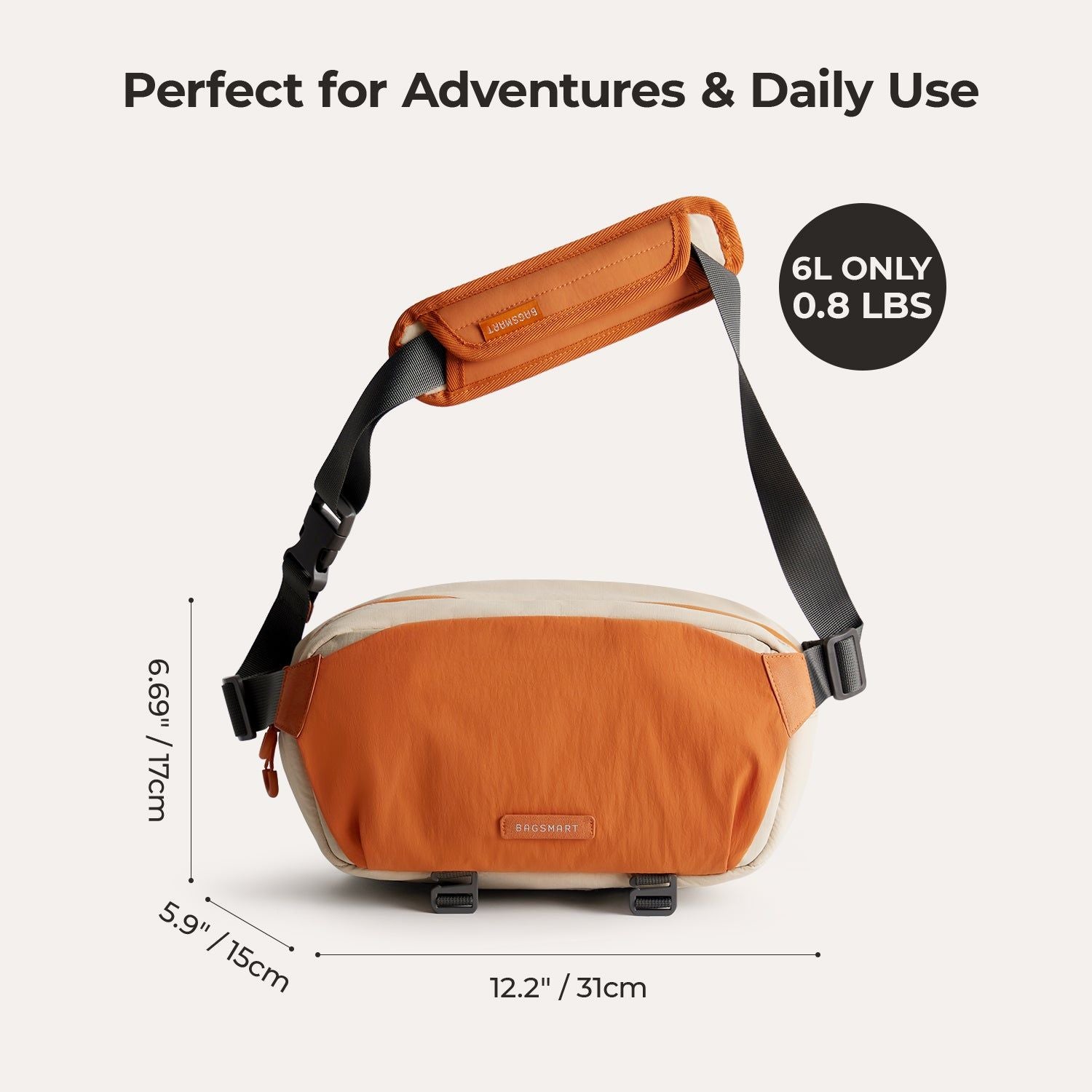 Bagsmart Soar Camera Sling Bag With Tripod Holder 6L (Orange)