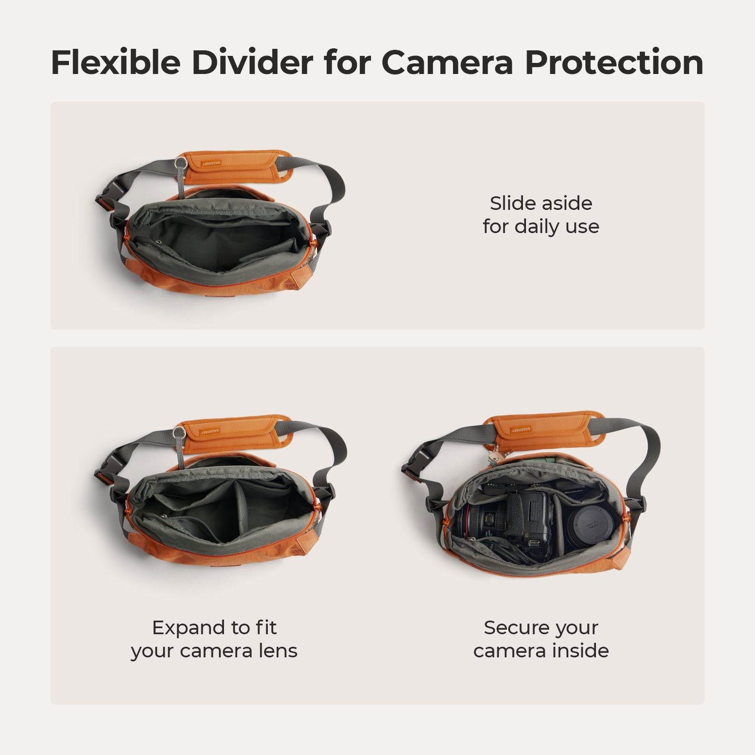 Bagsmart Soar Camera Sling Bag With Tripod Holder 6L (Orange)