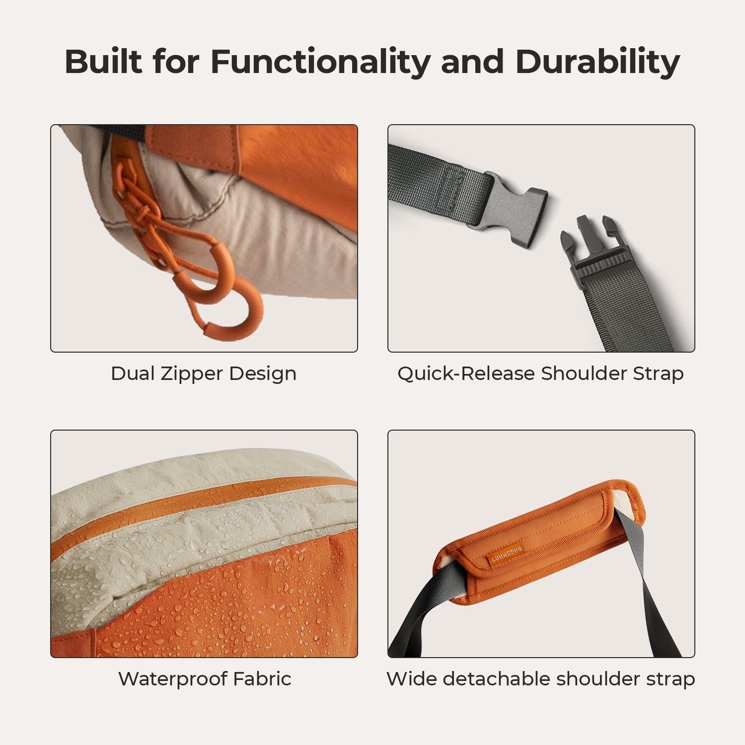 Bagsmart Soar Camera Sling Bag With Tripod Holder 6L (Orange)