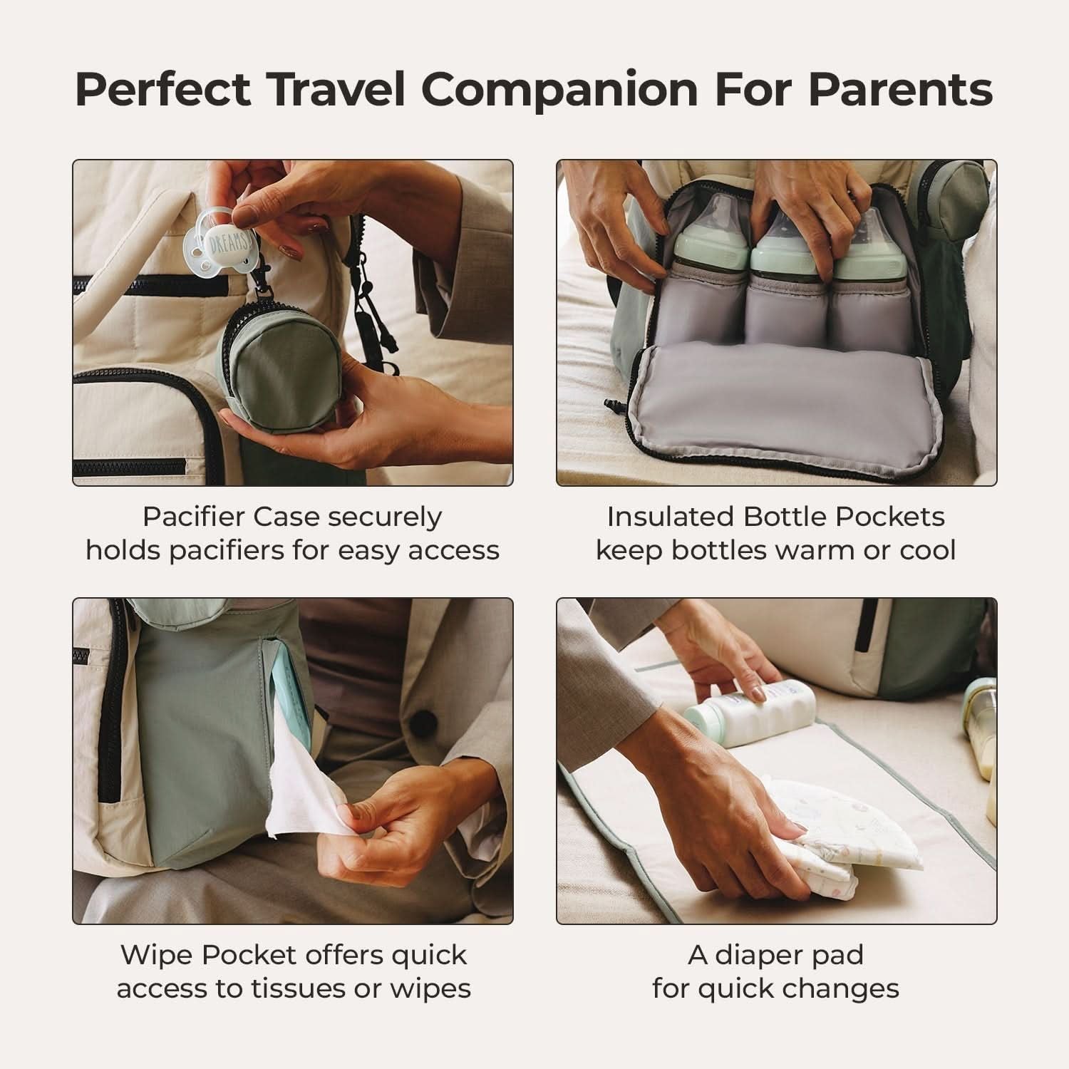 Bagsmart Walker Featherlight Travel Diaper Backpack 25L (Celadon)