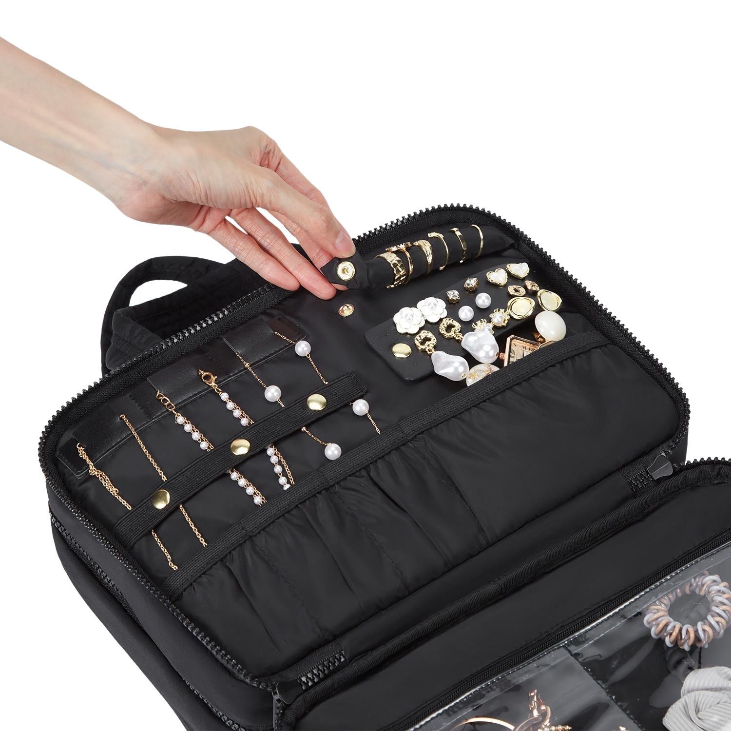 Bagsmart Zora Spacesaver Puffy Multi-Functional Toiletry Bag Medium (Black)