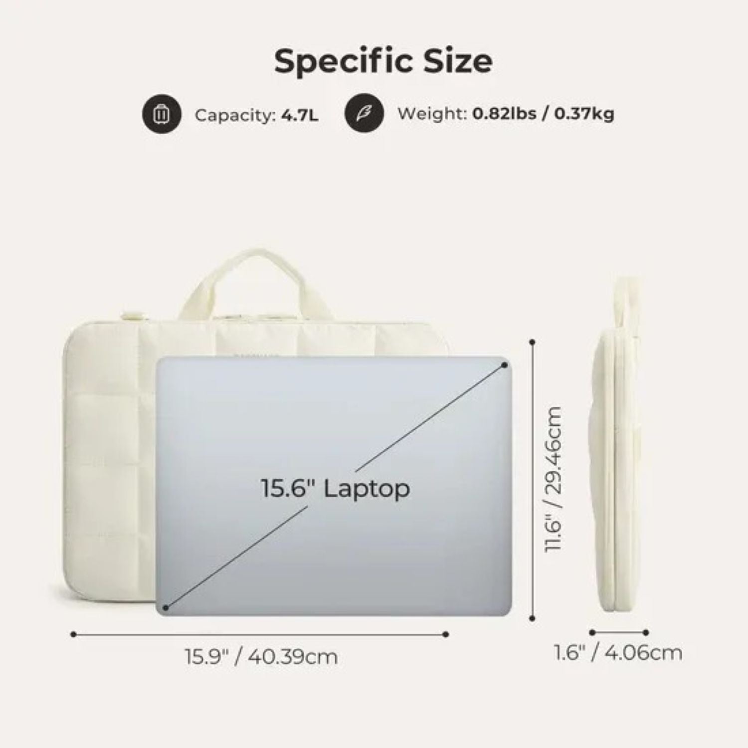 Bagsmart Bubble Laptop Sleeve Pro 15.6" (Beige)