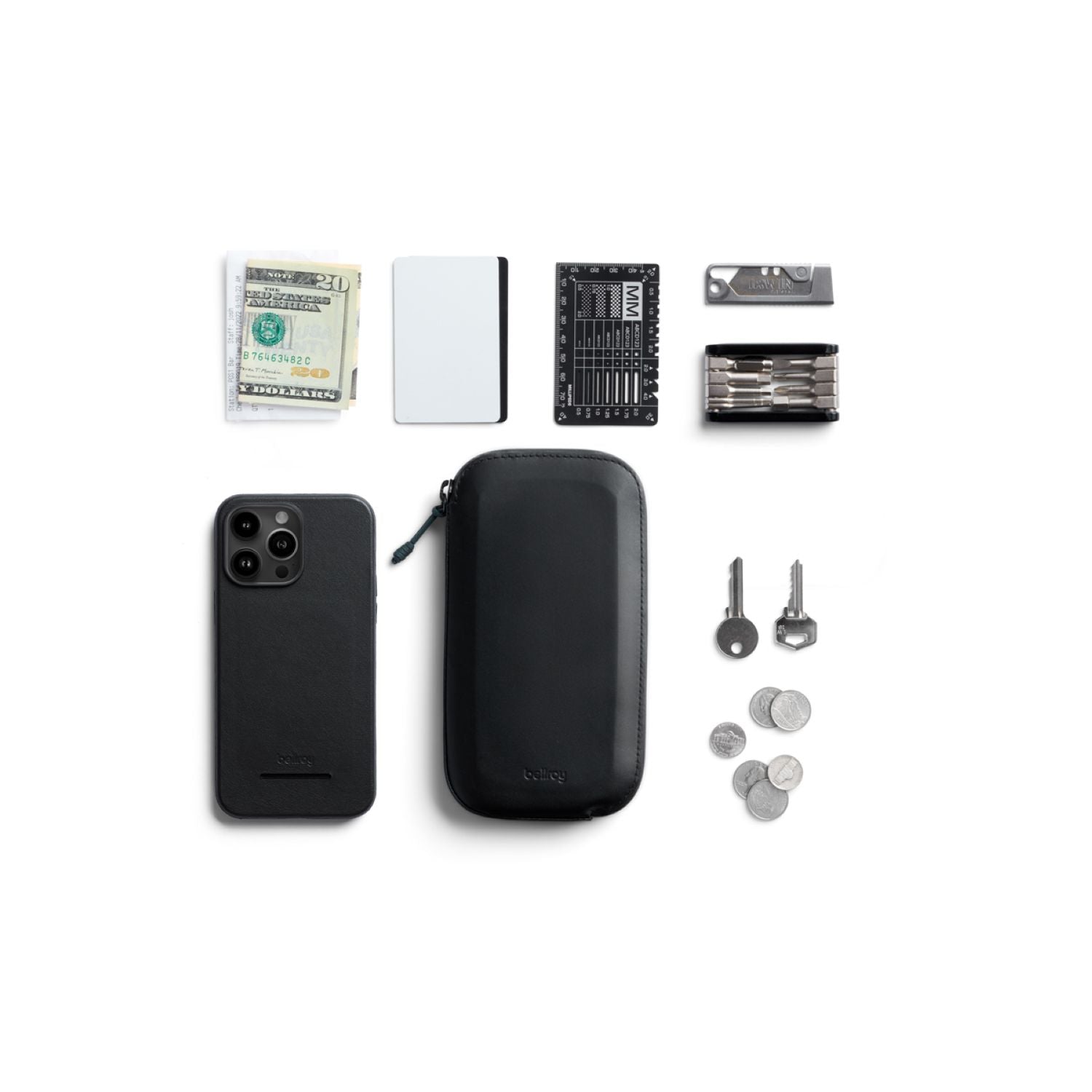 Bellroy All Conditions Phone Pocket Plus Leather - Ink