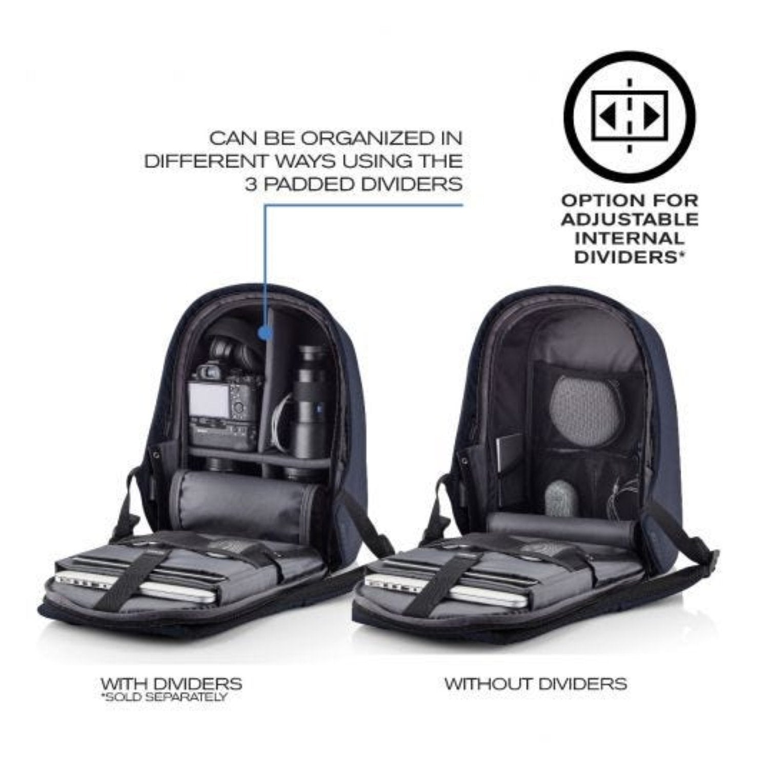 Bobby Hero Regular Anti-Theft Backpack - Navy