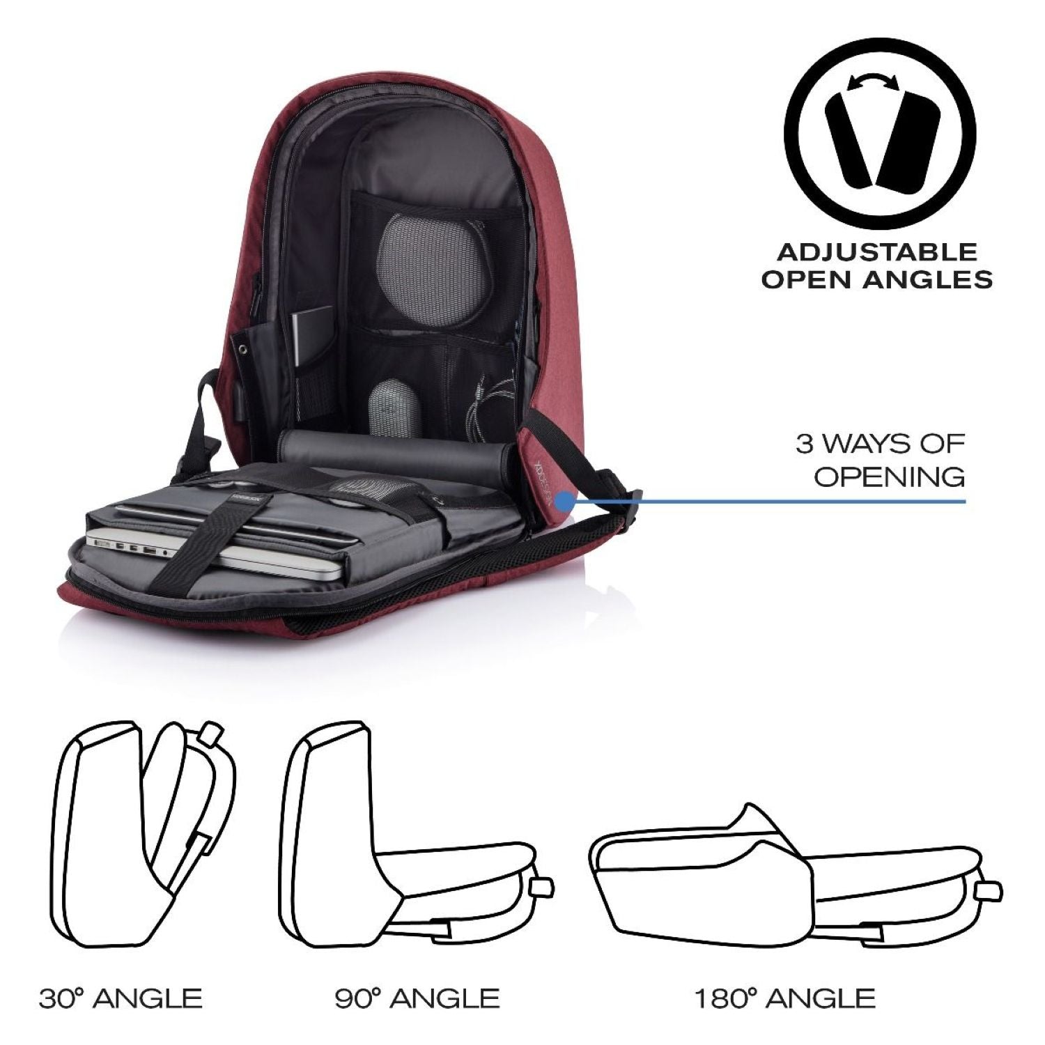 Bobby Hero Regular Anti-Theft Backpack - Red