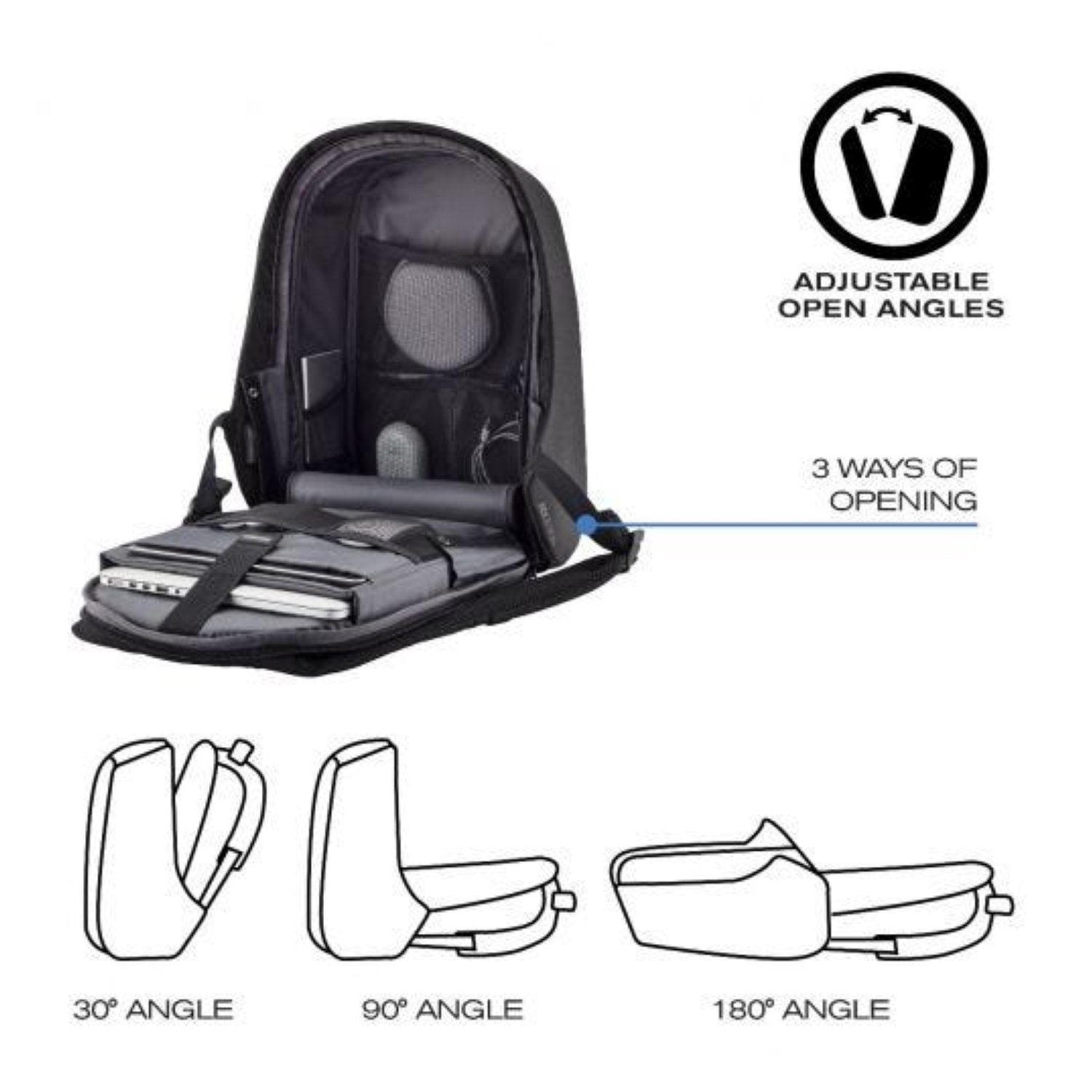 Bobby Hero Small Anti-Theft Backpack - Black