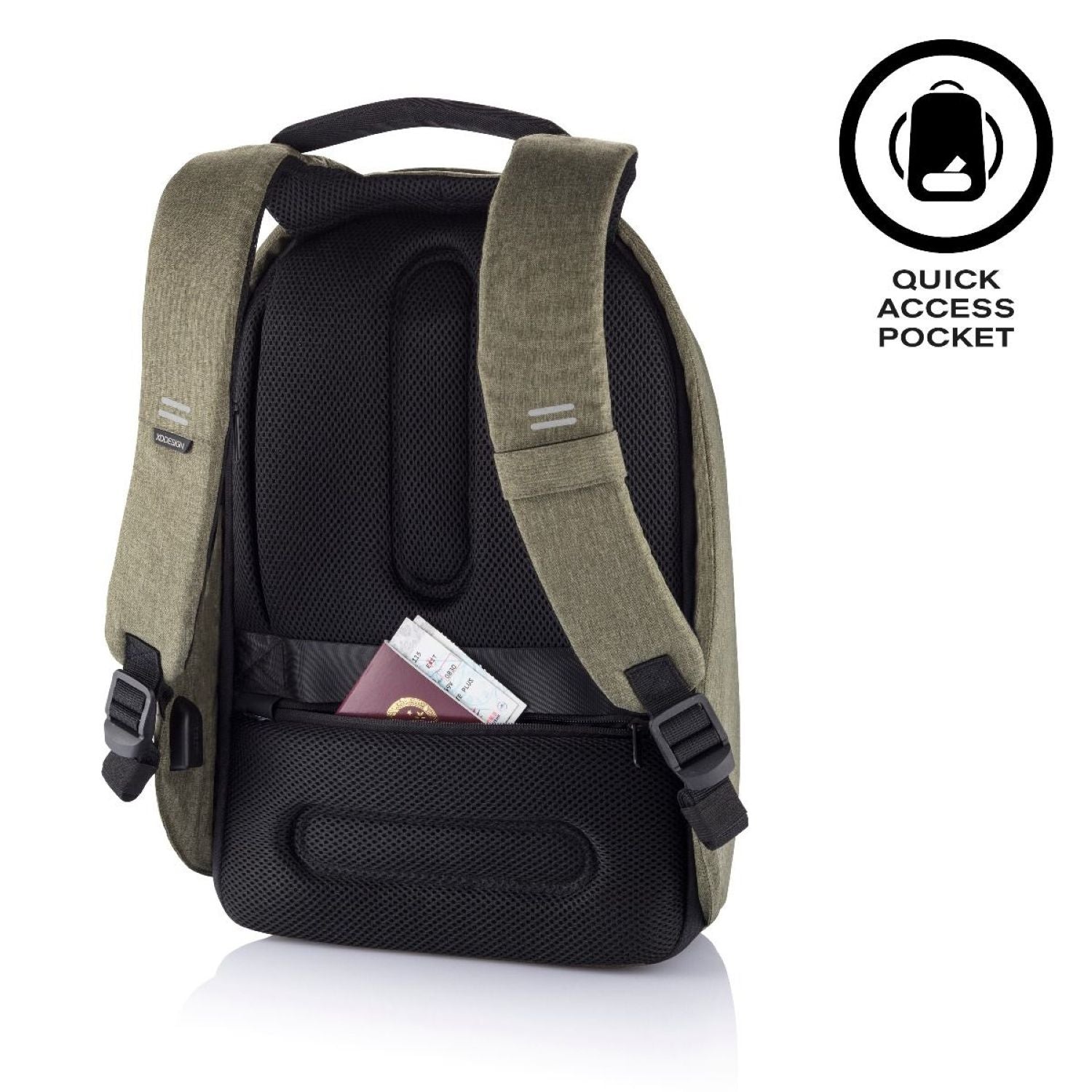 Bobby Hero Small Anti-Theft Backpack - Green
