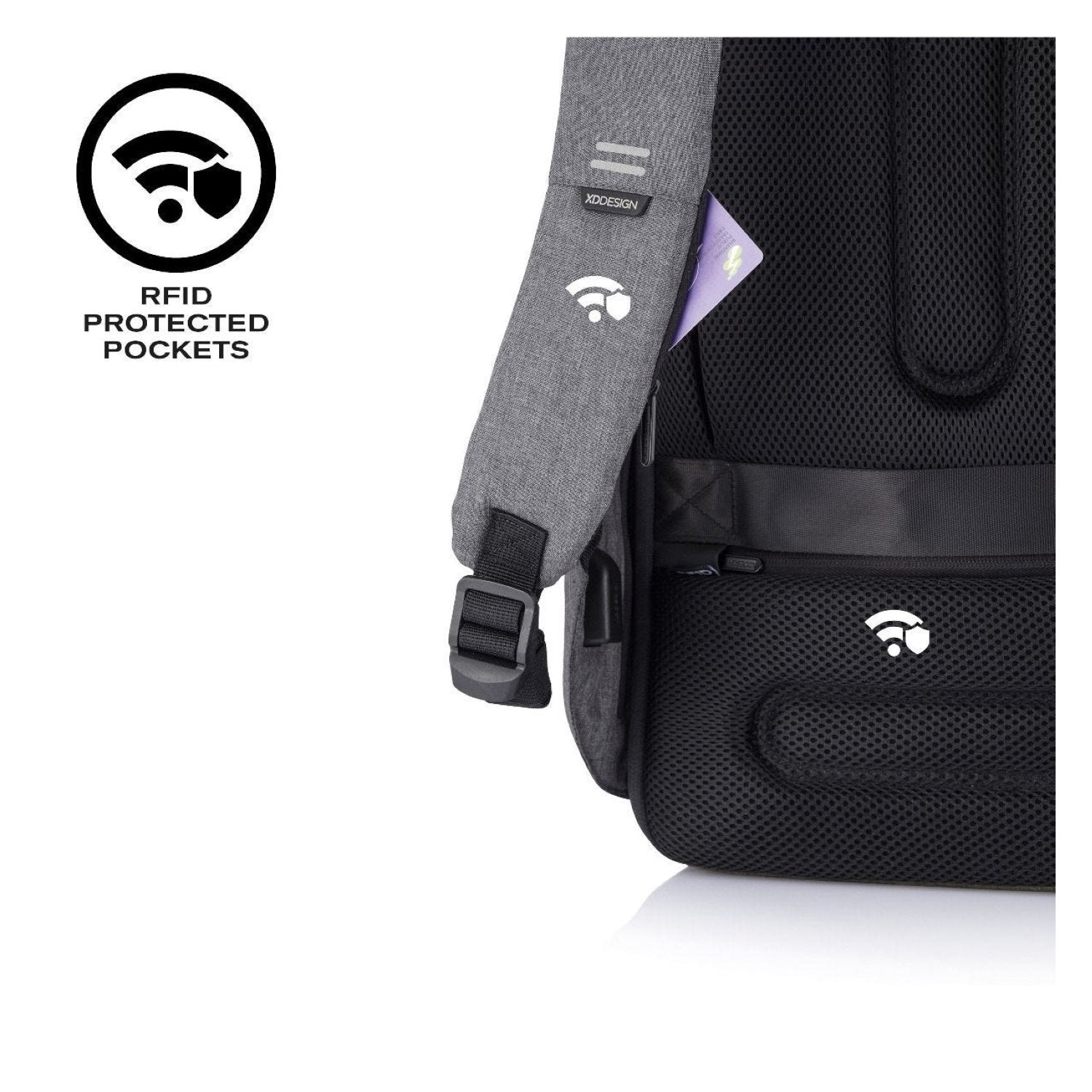 Bobby Hero Small Anti-Theft Backpack - Grey