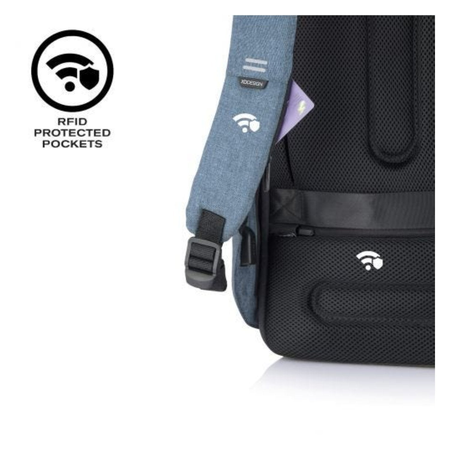 Bobby Hero Small Anti-Theft Backpack - Light Blue