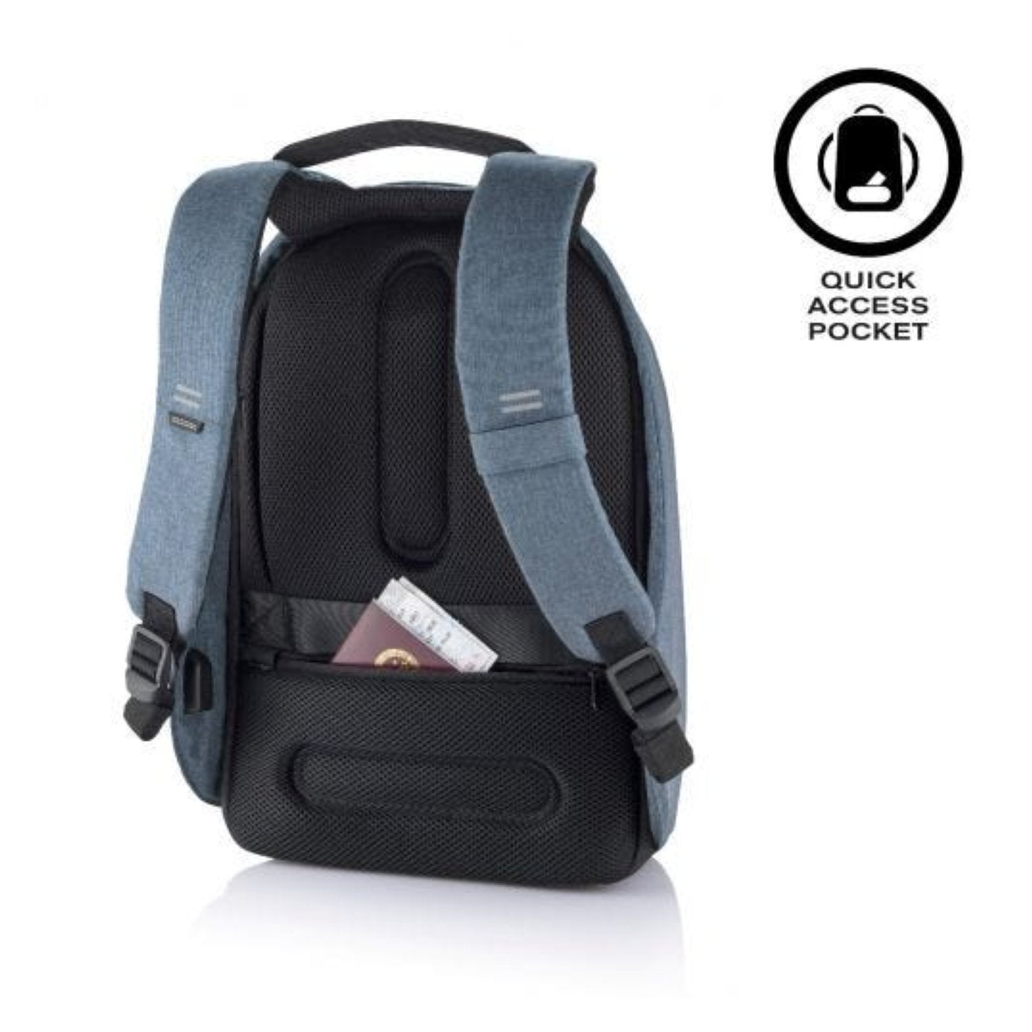 Bobby Hero Small Anti-Theft Backpack - Light Blue