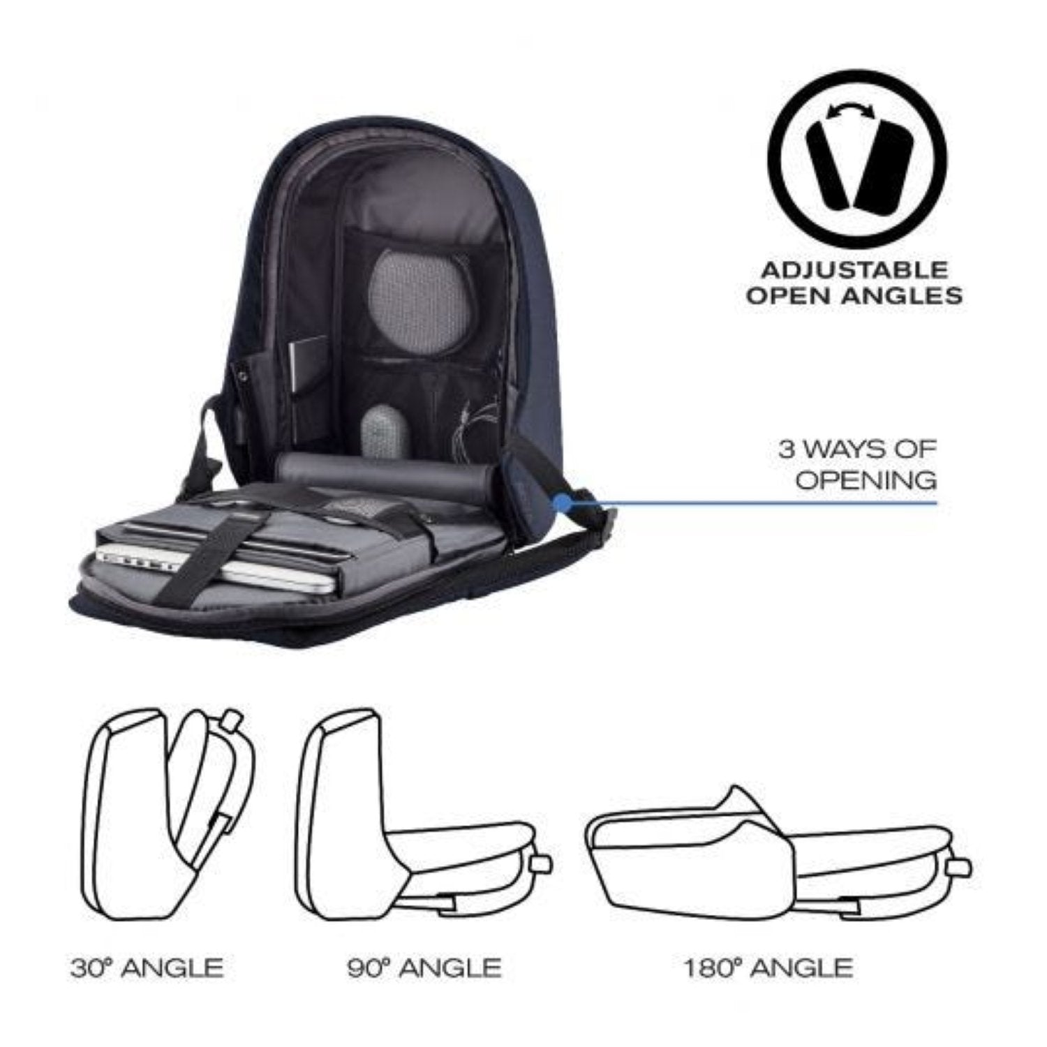Bobby Hero Small Anti-Theft Backpack - Navy