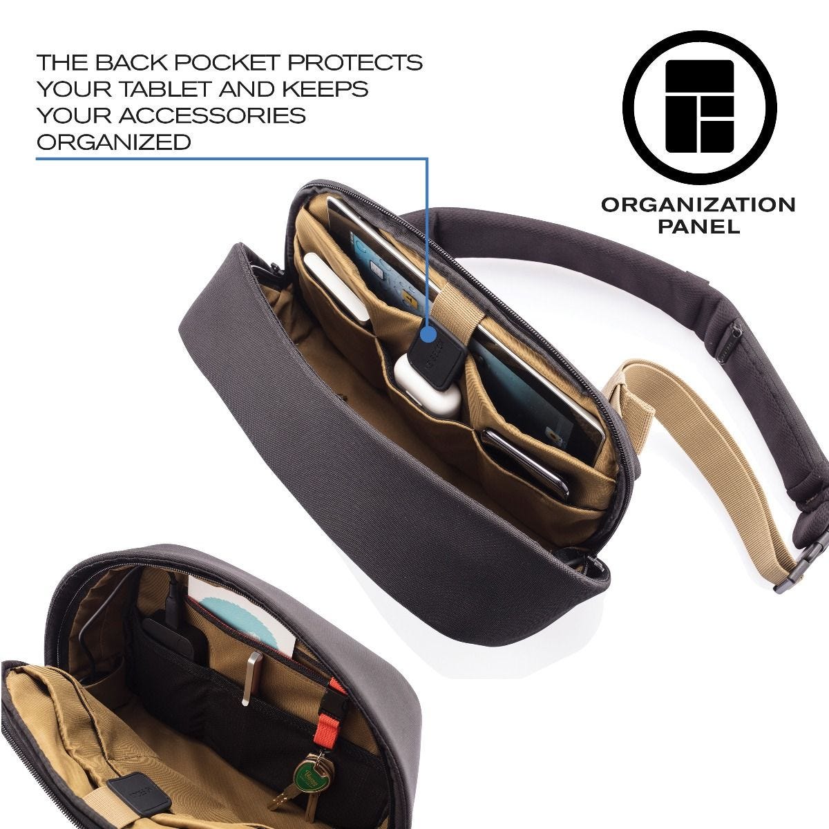 Bobby Sling Anti-Theft Crossbody Backpack - Black