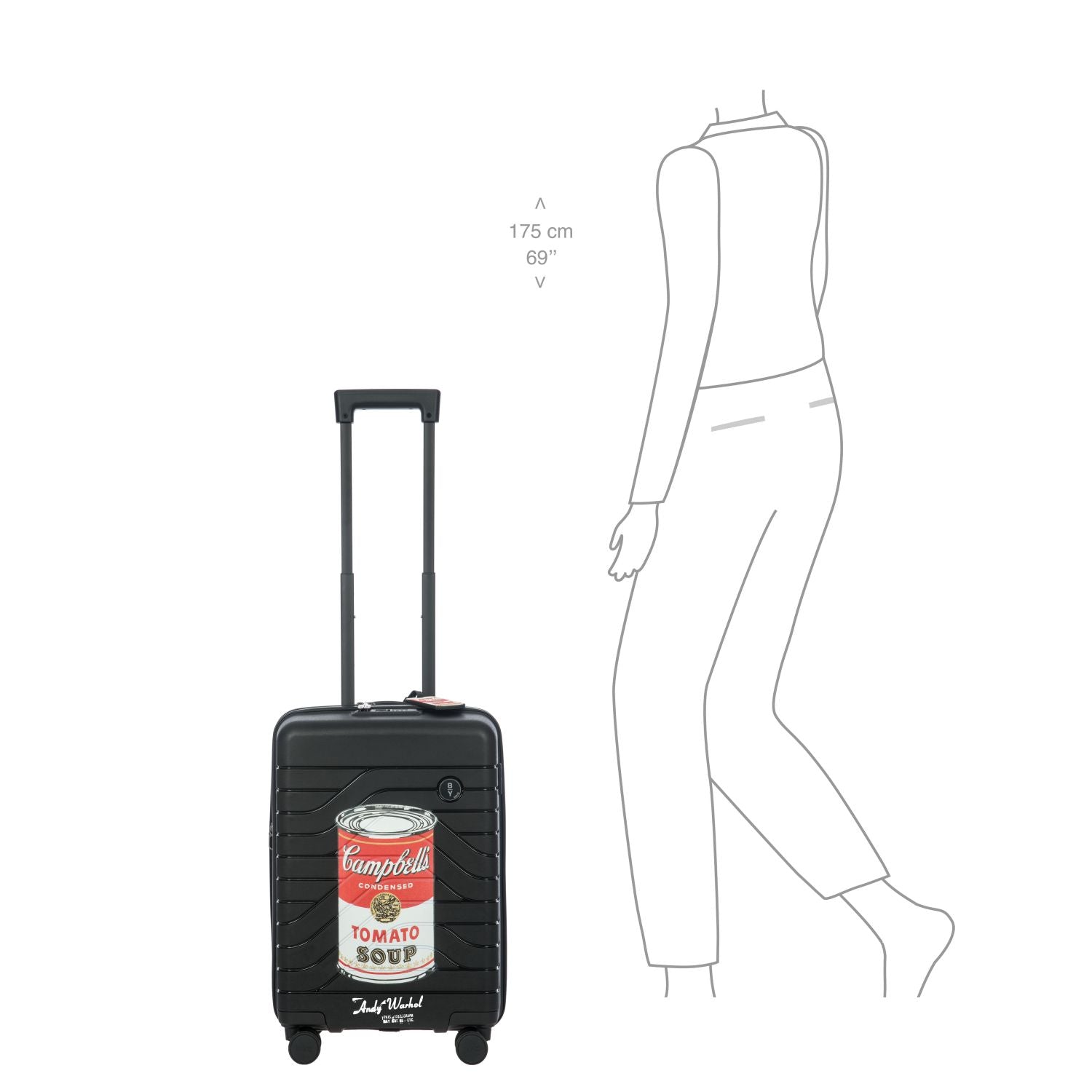 BRIC'S Andy Warhol Campbell Ulisse 22" Expandable Carry On Luggage Spinner (Black)