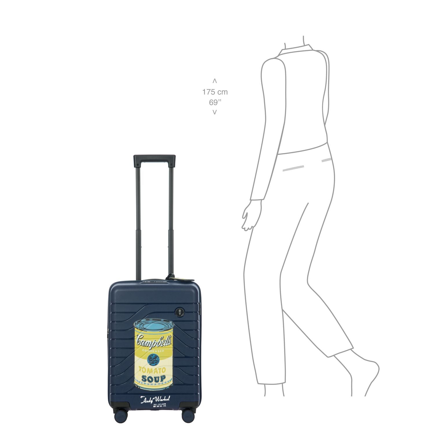 BRIC'S Andy Warhol Campbell Ulisse 22" Expandable Carry On Luggage Spinner (Blue)