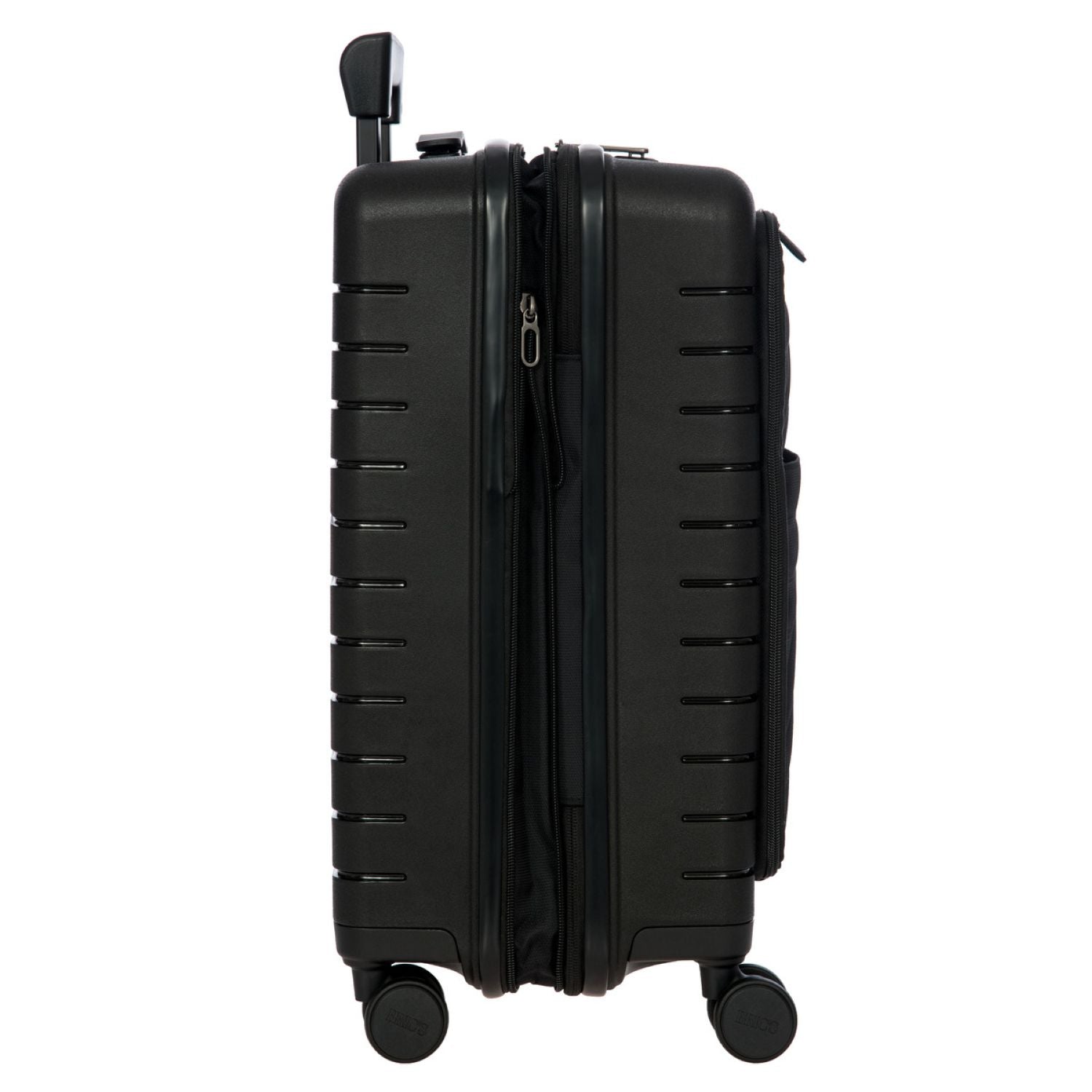 BRIC'S Ulisse 21" Expandable Carry On Luggage Spinner With Front Pocket (Black)