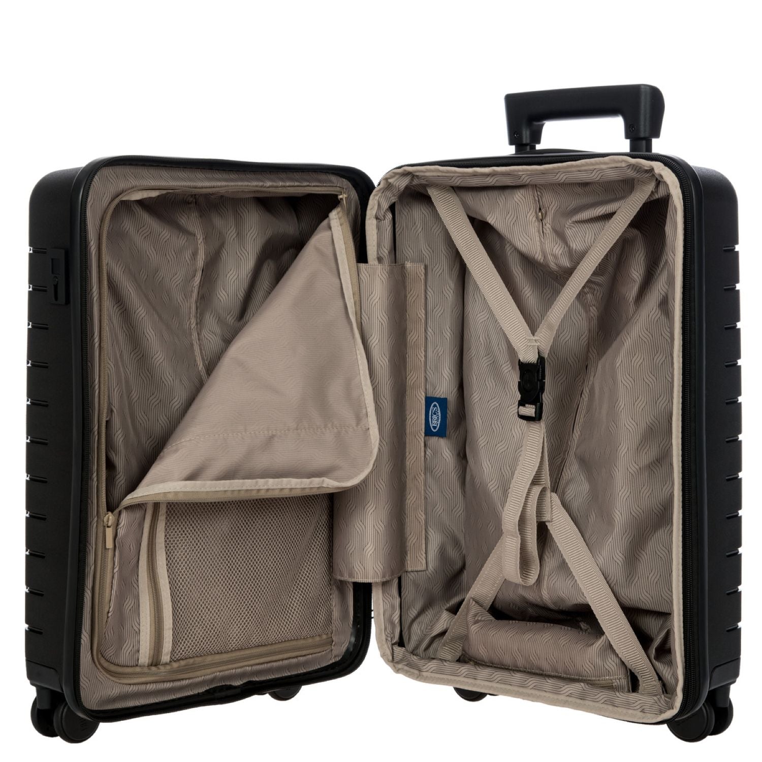 BRIC'S Ulisse 21" Expandable Carry On Luggage Spinner With Front Pocket (Black)