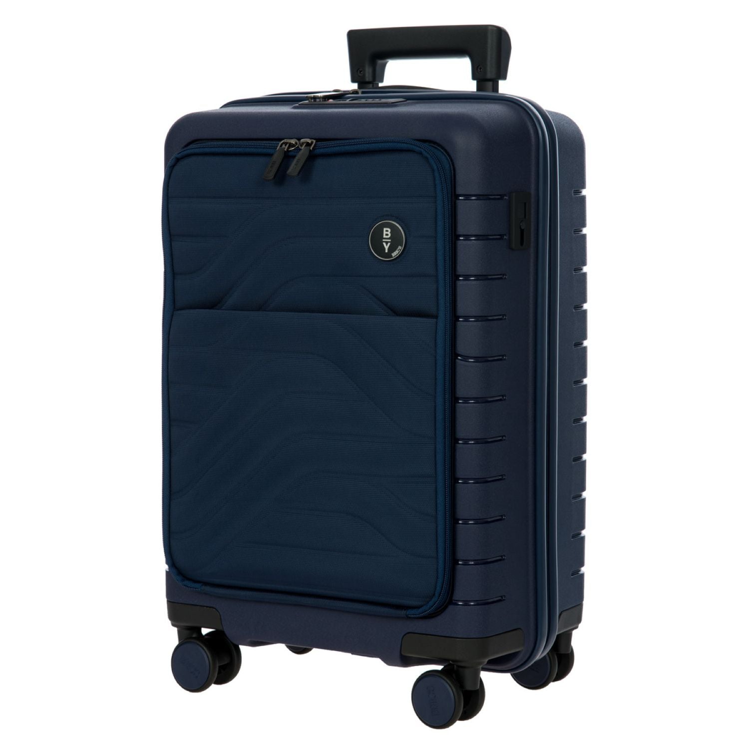 BRIC'S Ulisse 21" Expandable Carry On Luggage Spinner With Front Pocket (Ocean Blue)