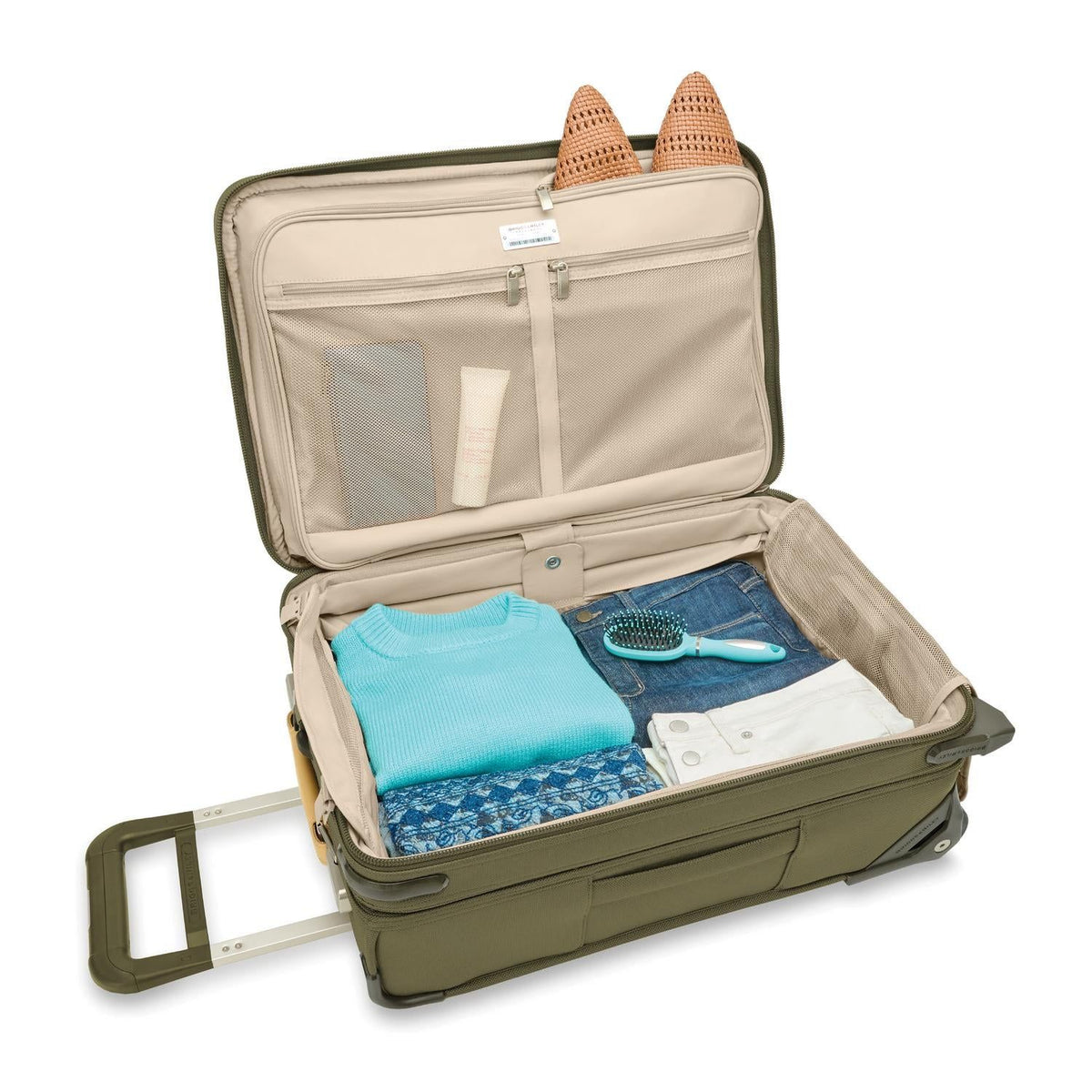 Briggs &amp; Riley Baseline Essential 2-Wheel Carry-On (Olive) – The Planet ...