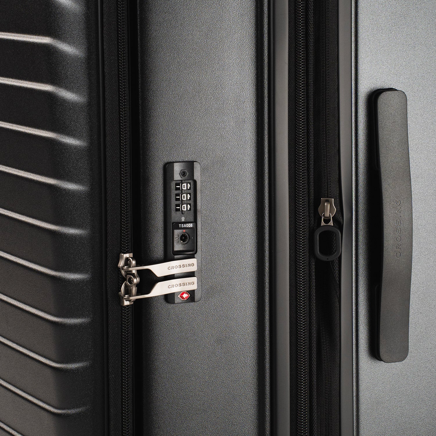 CROSSING INVI 25" Medium Expandable Luggage With Front & Middle Access - Black