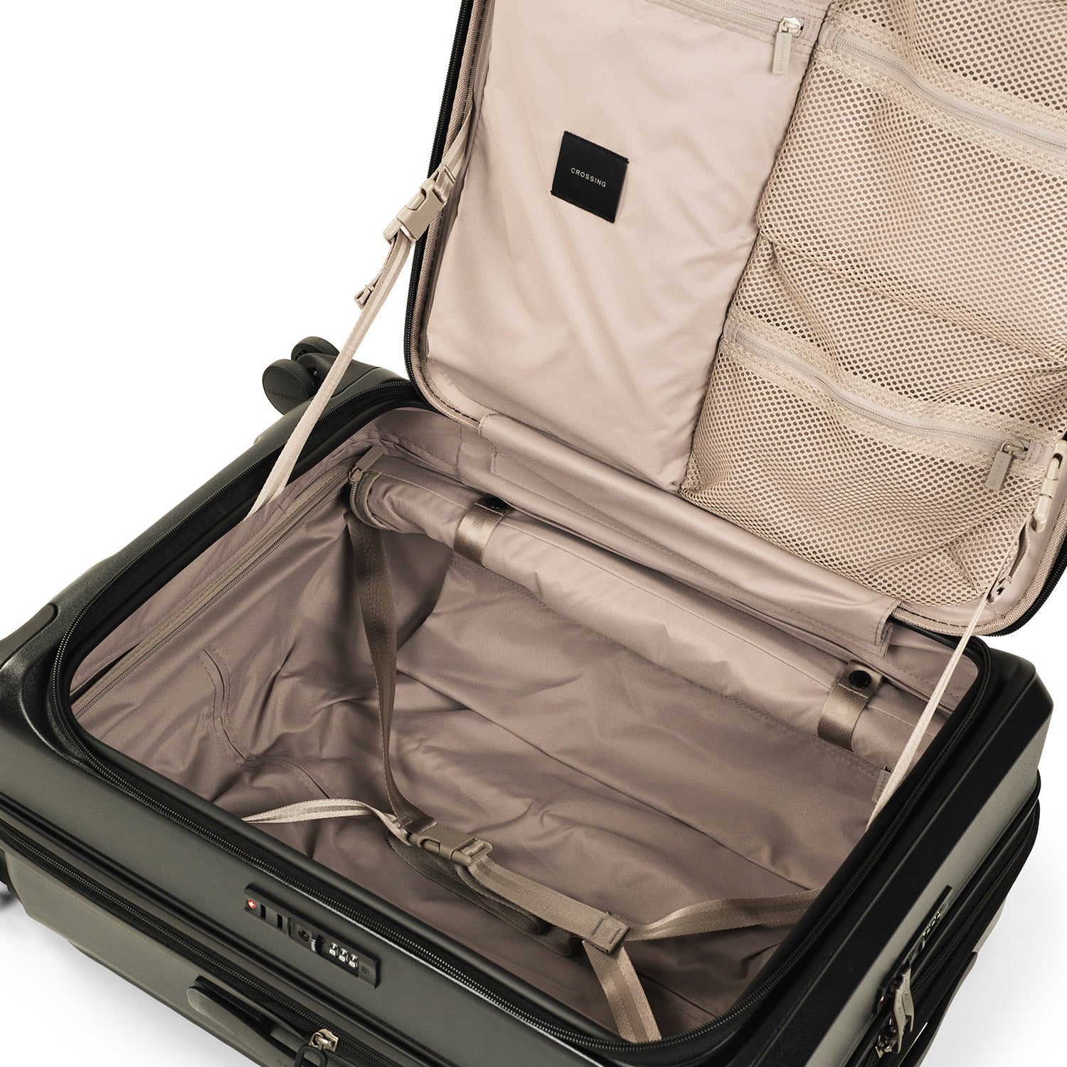 CROSSING INVI 25" Medium Expandable Luggage With Front & Middle Access - Black