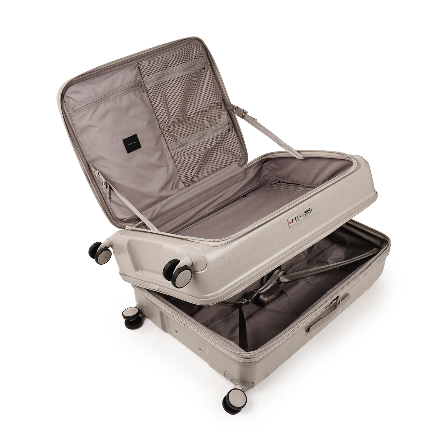 CROSSING INVI 30" Large Expandable Luggage With Front & Middle Access - Taupe